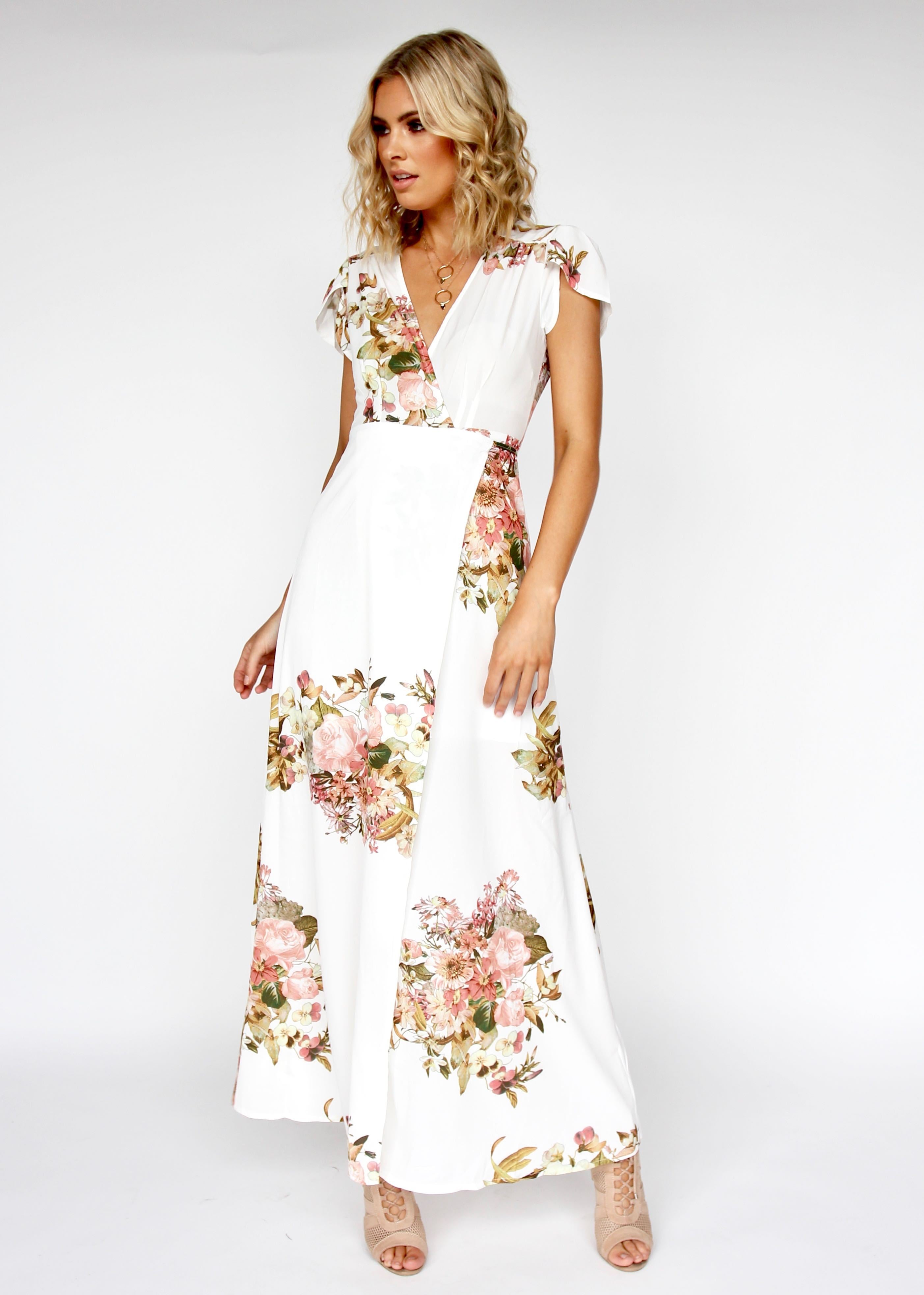 South Branch Wrap Maxi Dress - Lillies