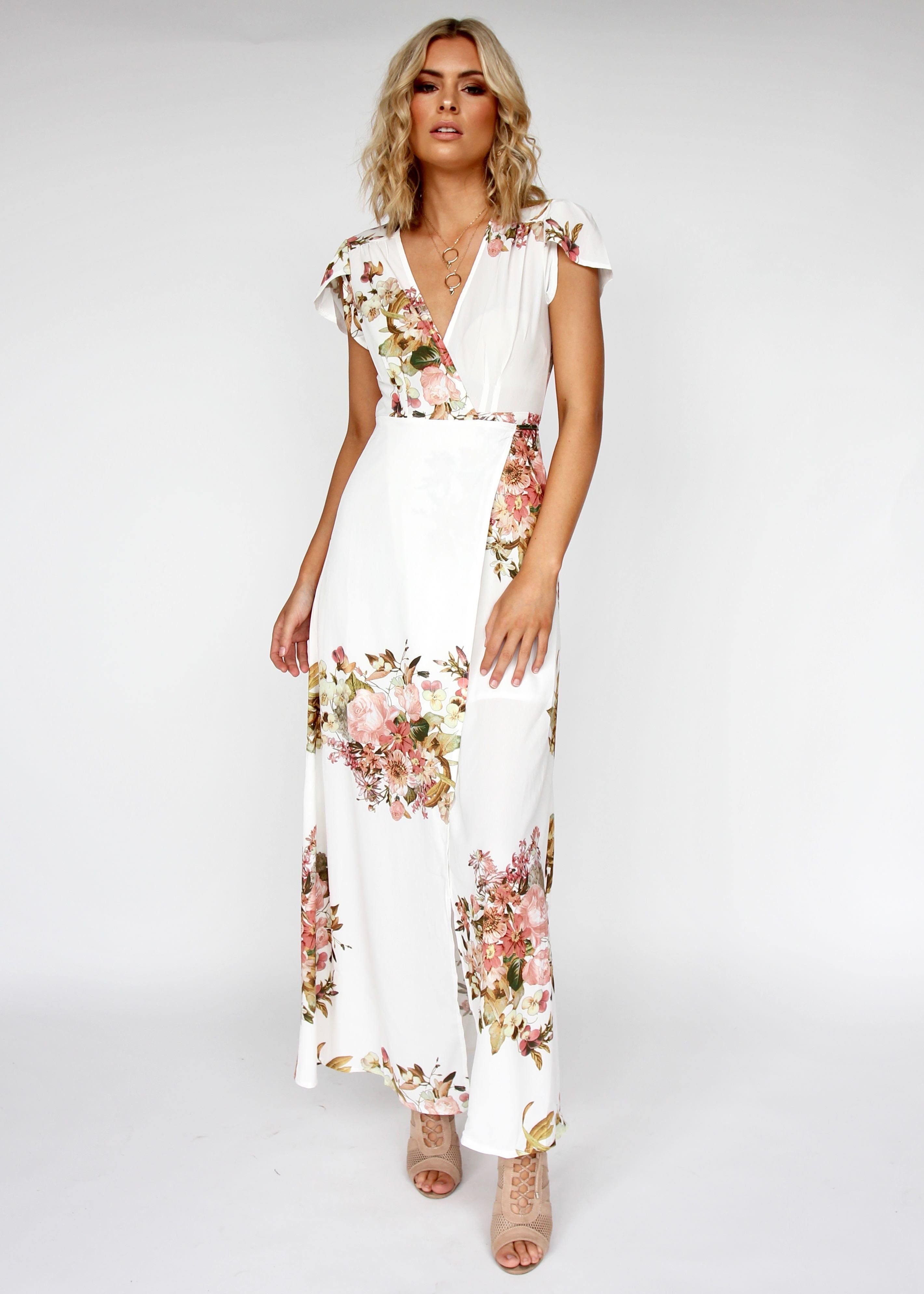 South Branch Wrap Maxi Dress - Lillies