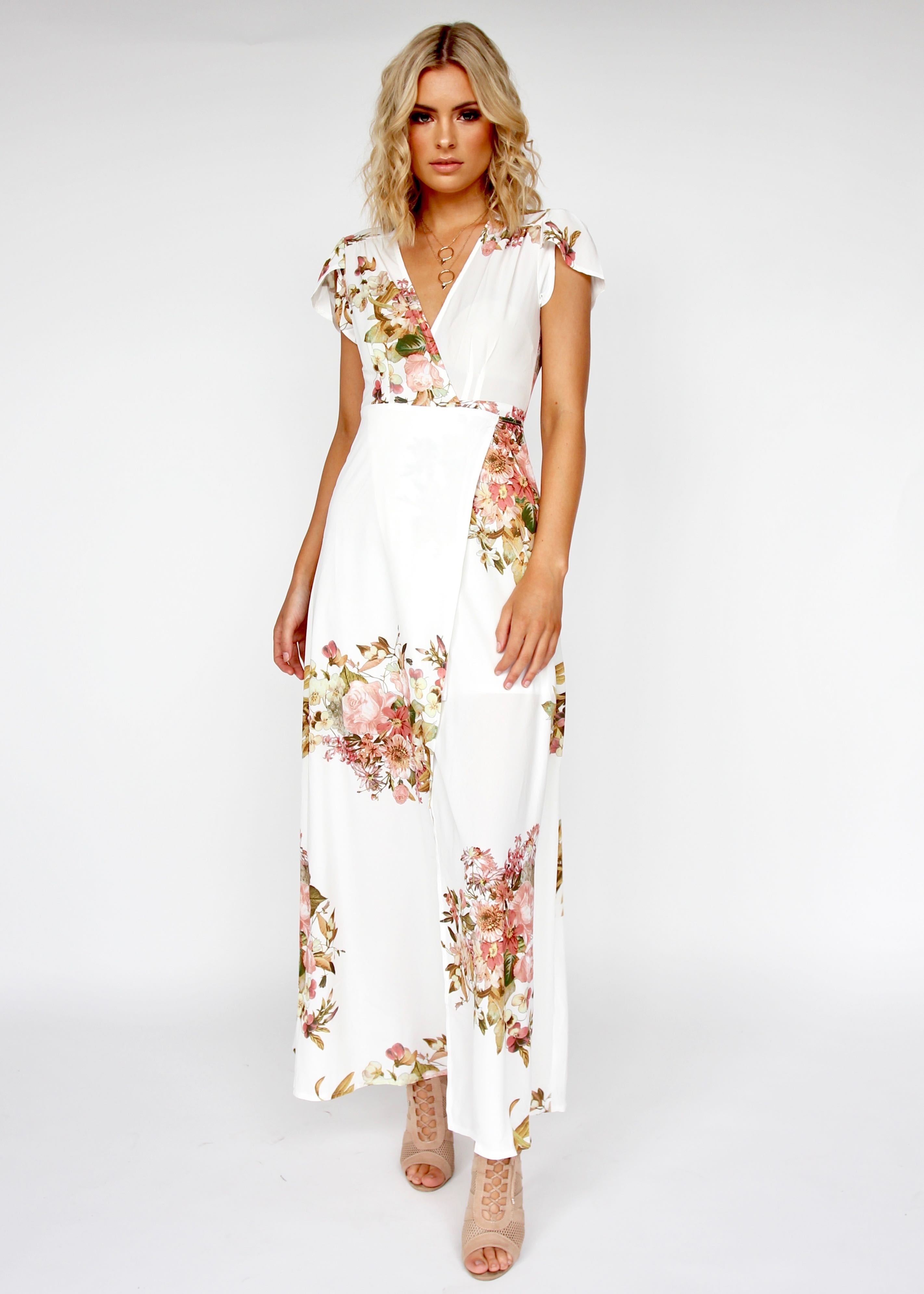 South Branch Wrap Maxi Dress - Lillies