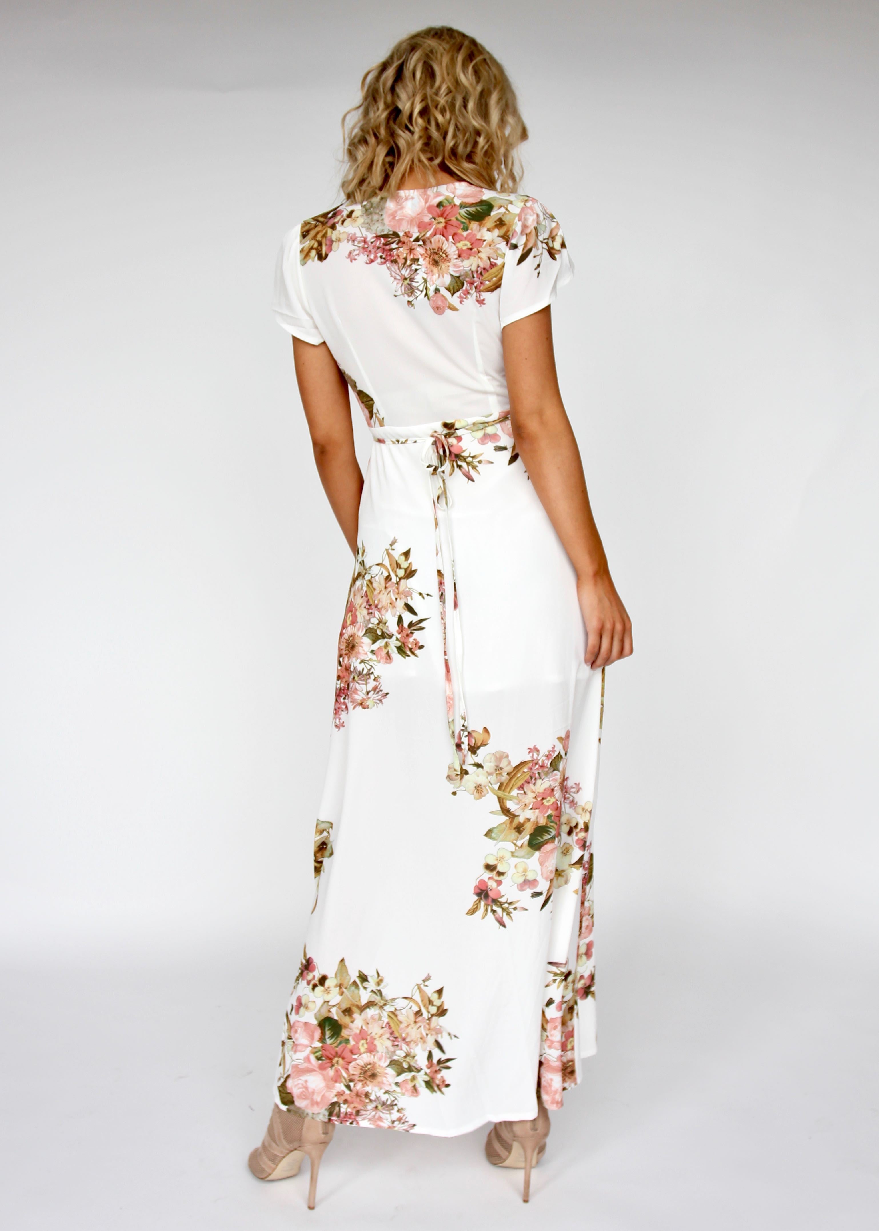 South Branch Wrap Maxi Dress - Lillies