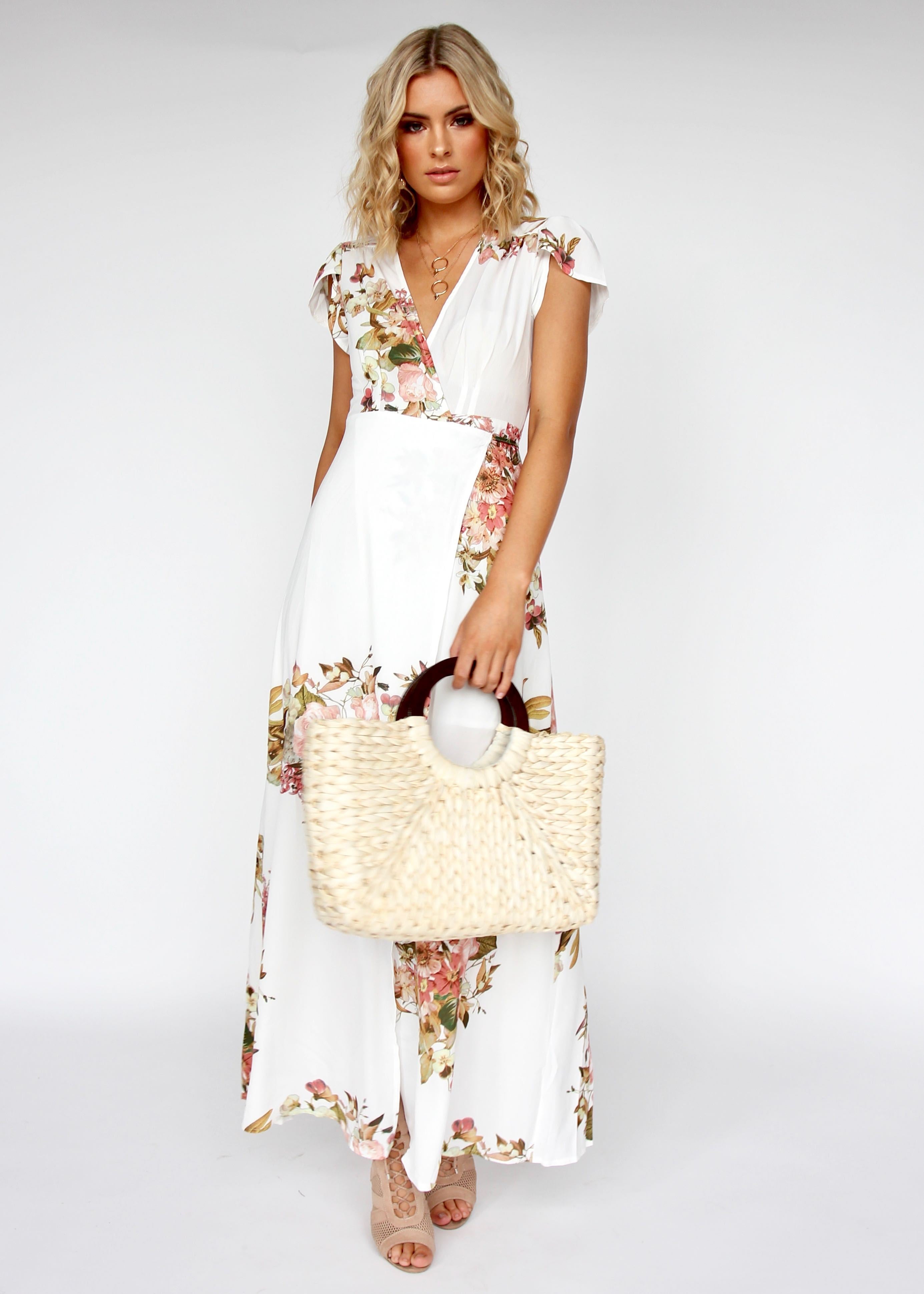 South Branch Wrap Maxi Dress - Lillies