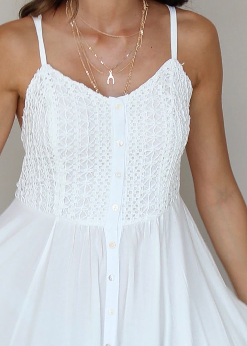 Mimi Maxi Dress - White Embroidered