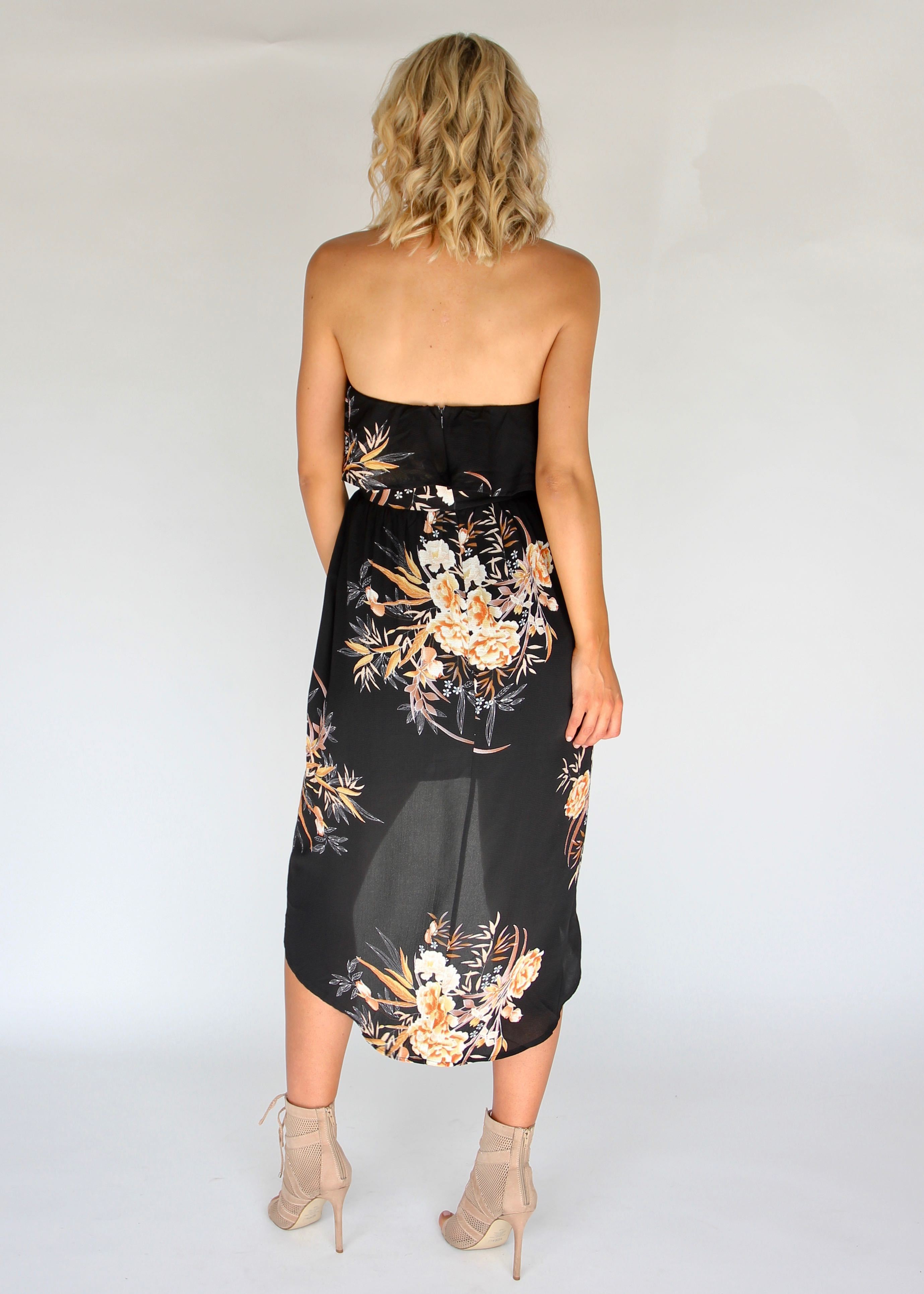 Wild Card Strapless Dress - Black
