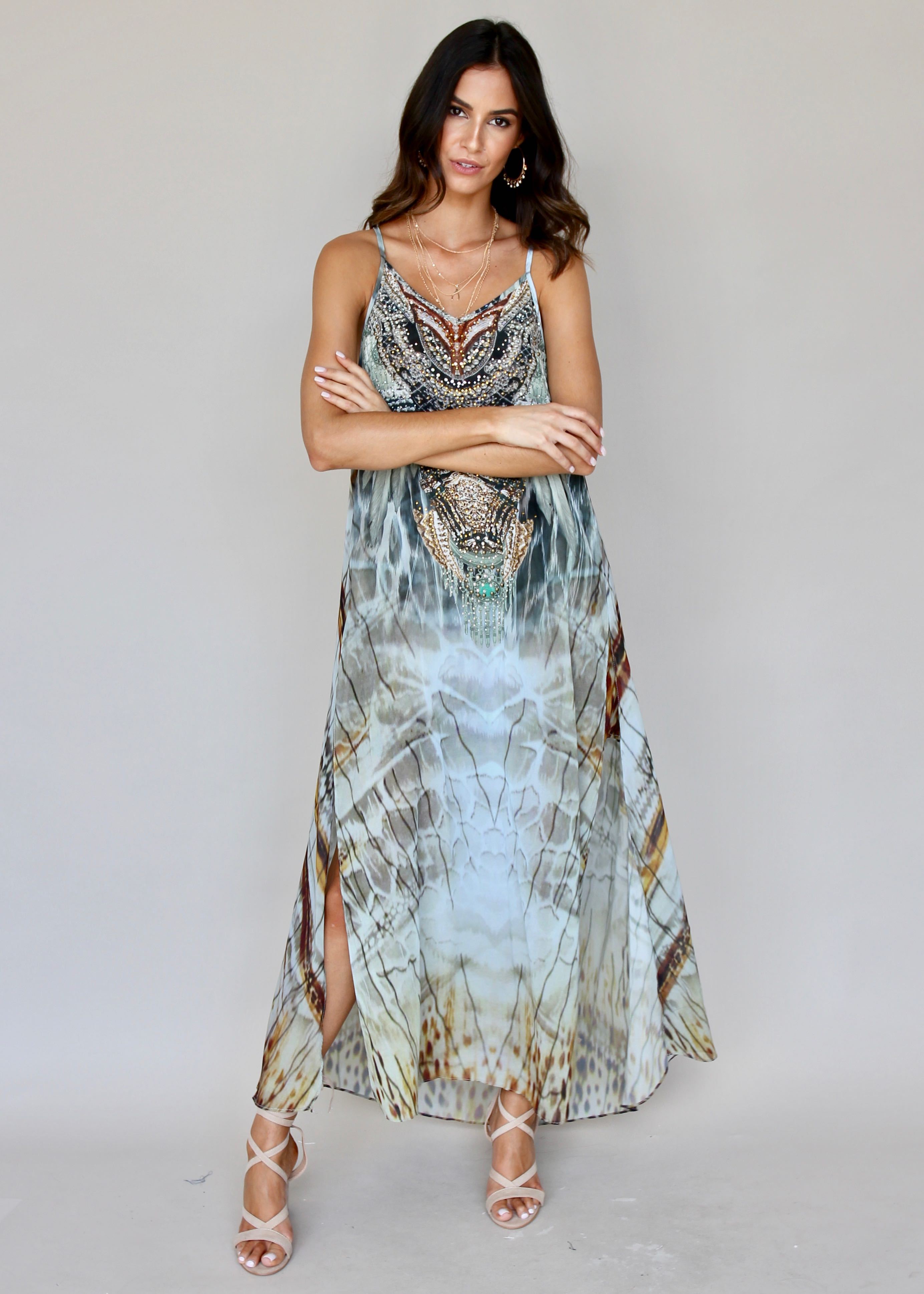 Lost Lotus Chiffon Maxi - Cairo