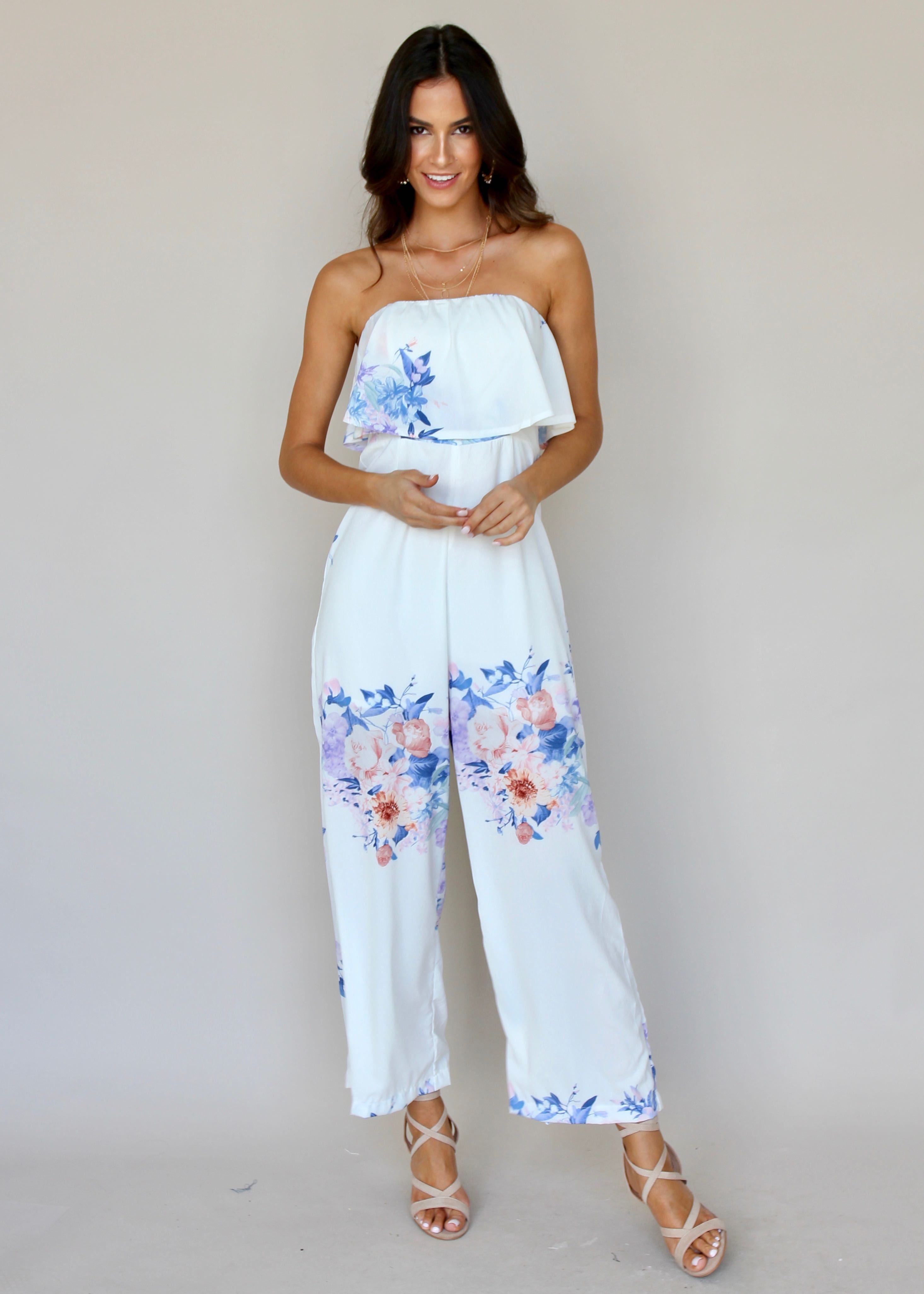 Burning Sun Strapless Pantsuit - Pastel