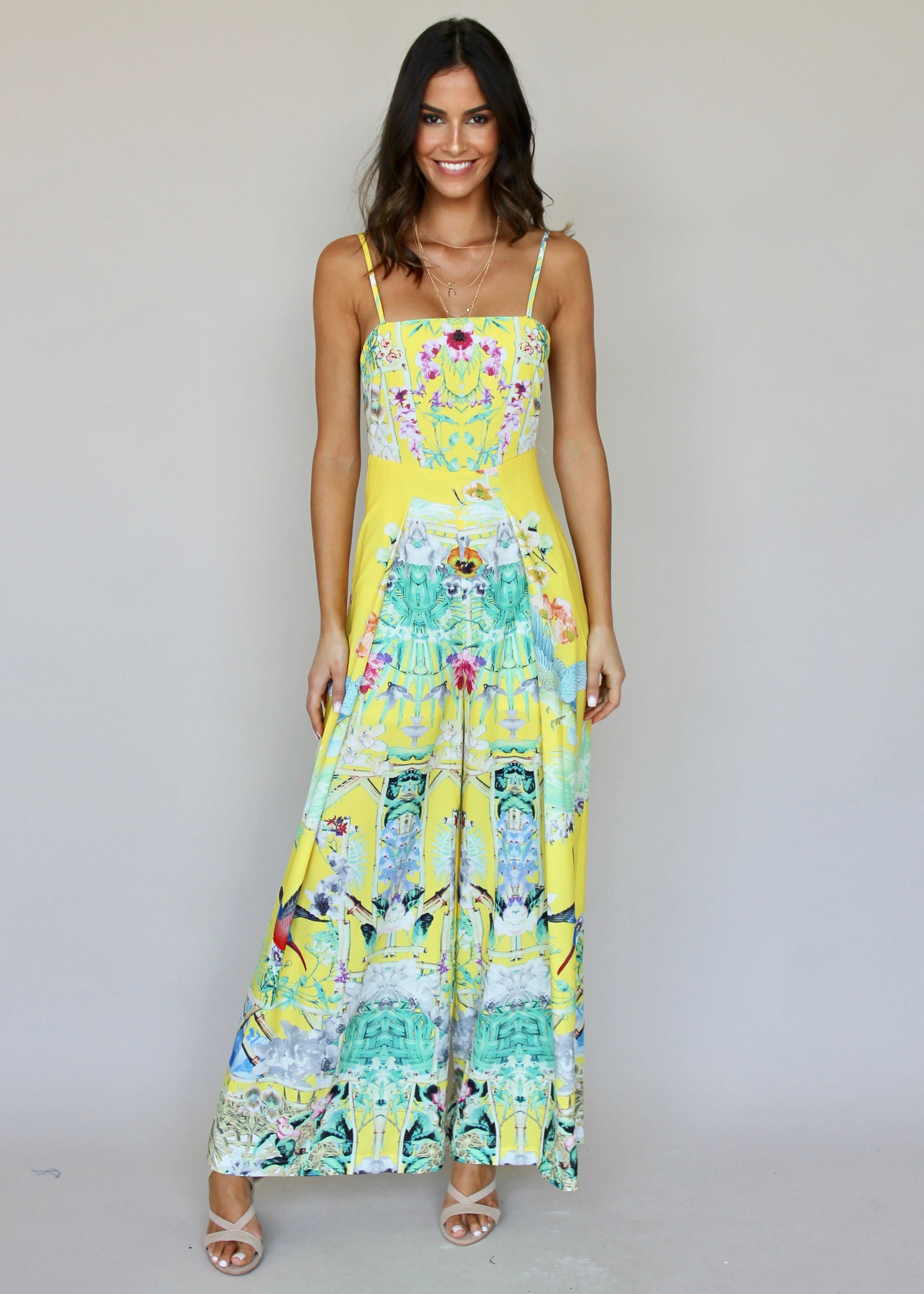 Walk On By Pantsuit - Yellow Tribal