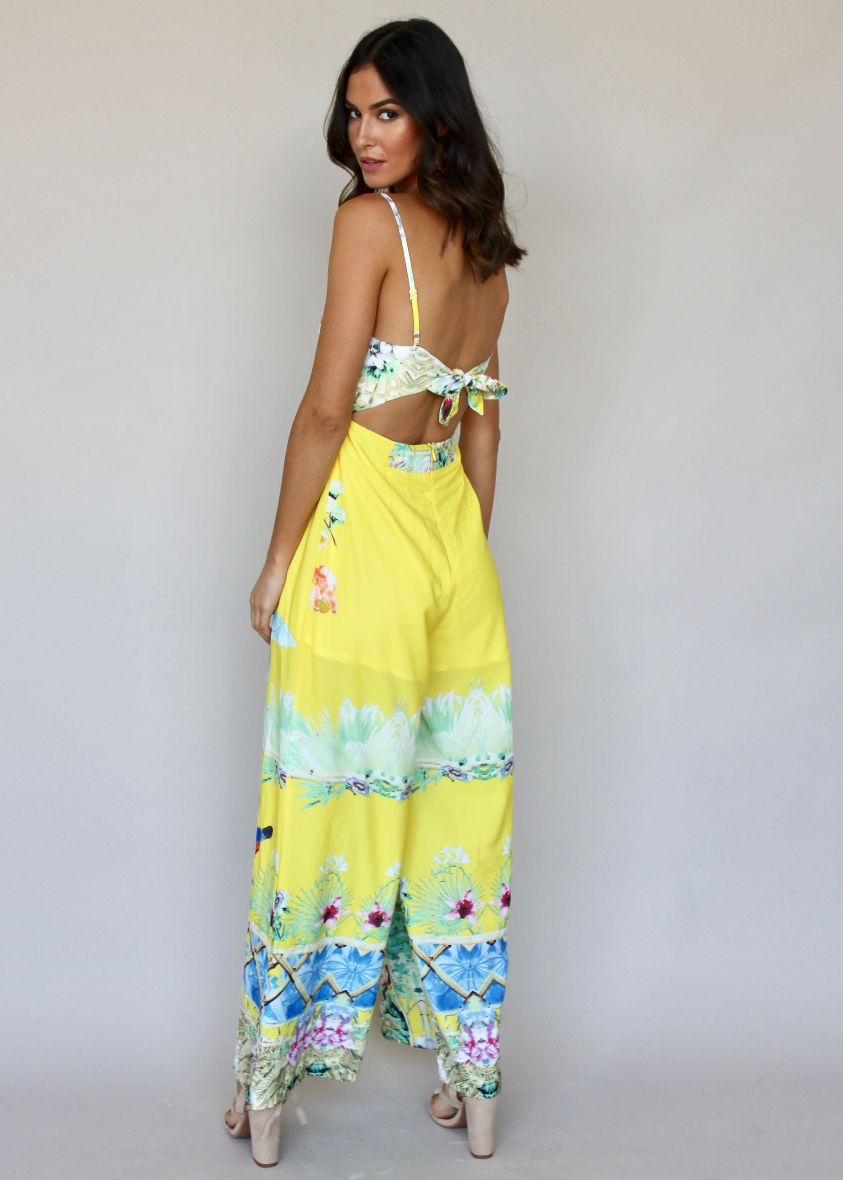 Walk On By Pantsuit - Yellow Tribal