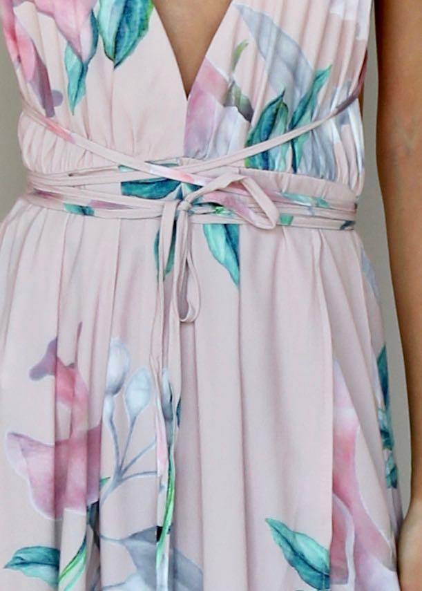 Karmen Halter Maxi Dress - Pink Tropical