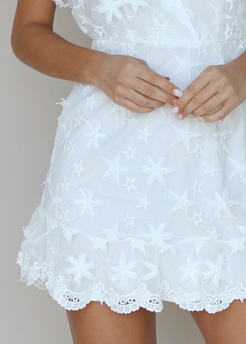 Seeing Stars Dress - White