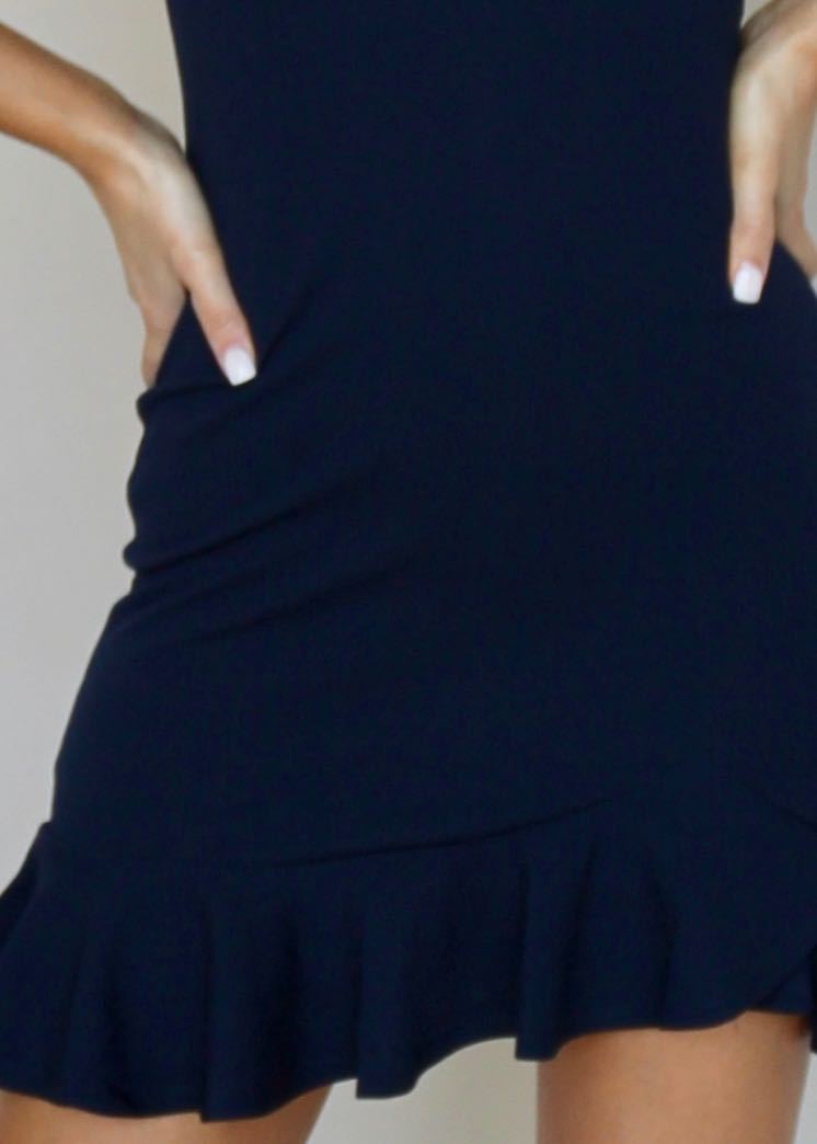 Second To None Dress - Navy