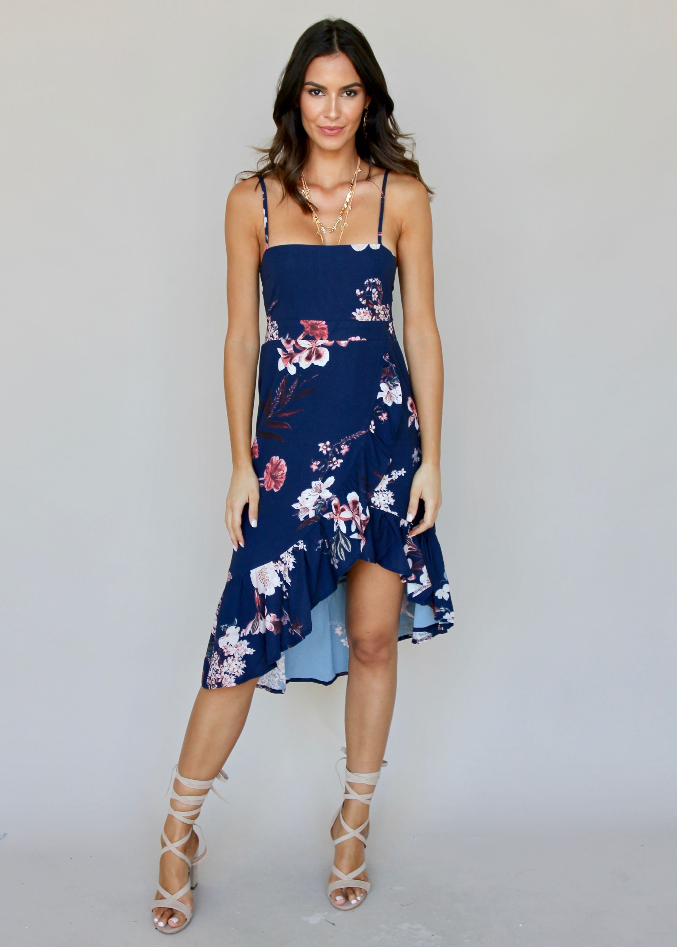 Plain Sight Dress - Navy Floral