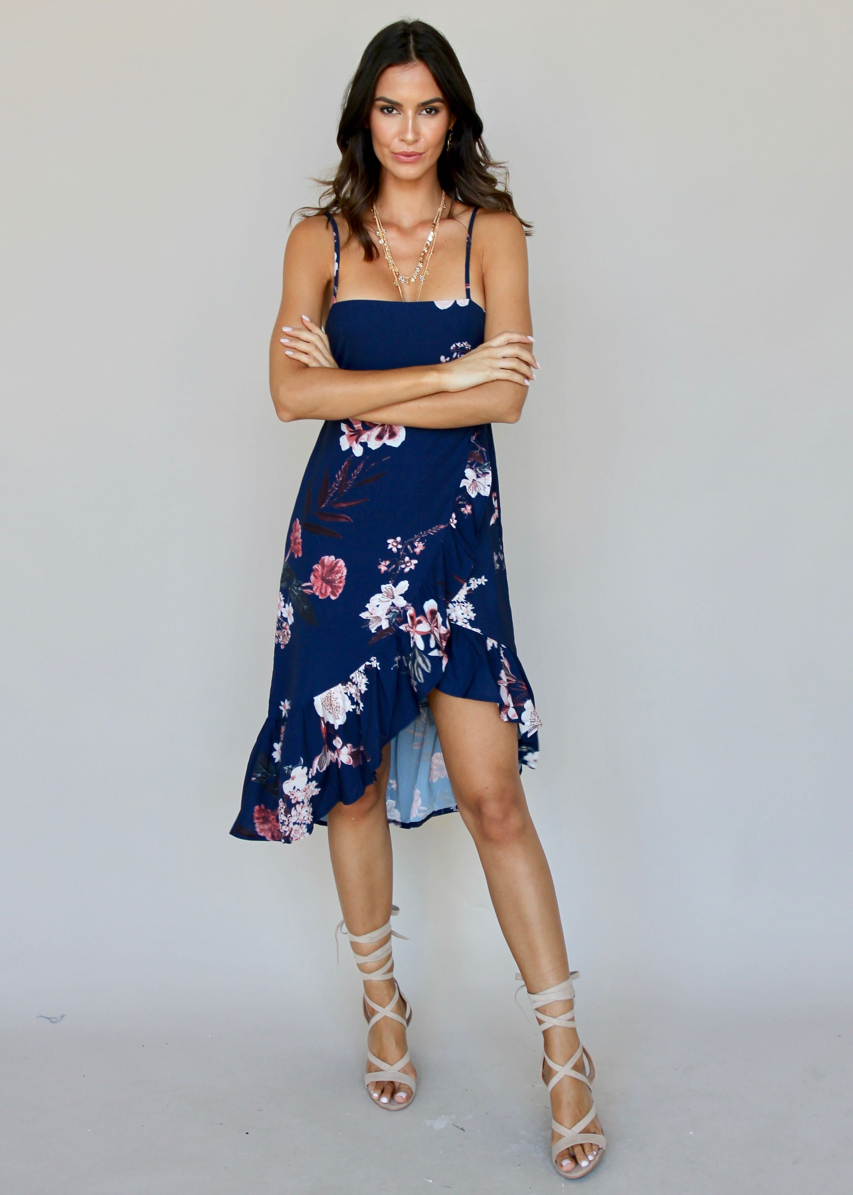 Plain Sight Dress - Navy Floral