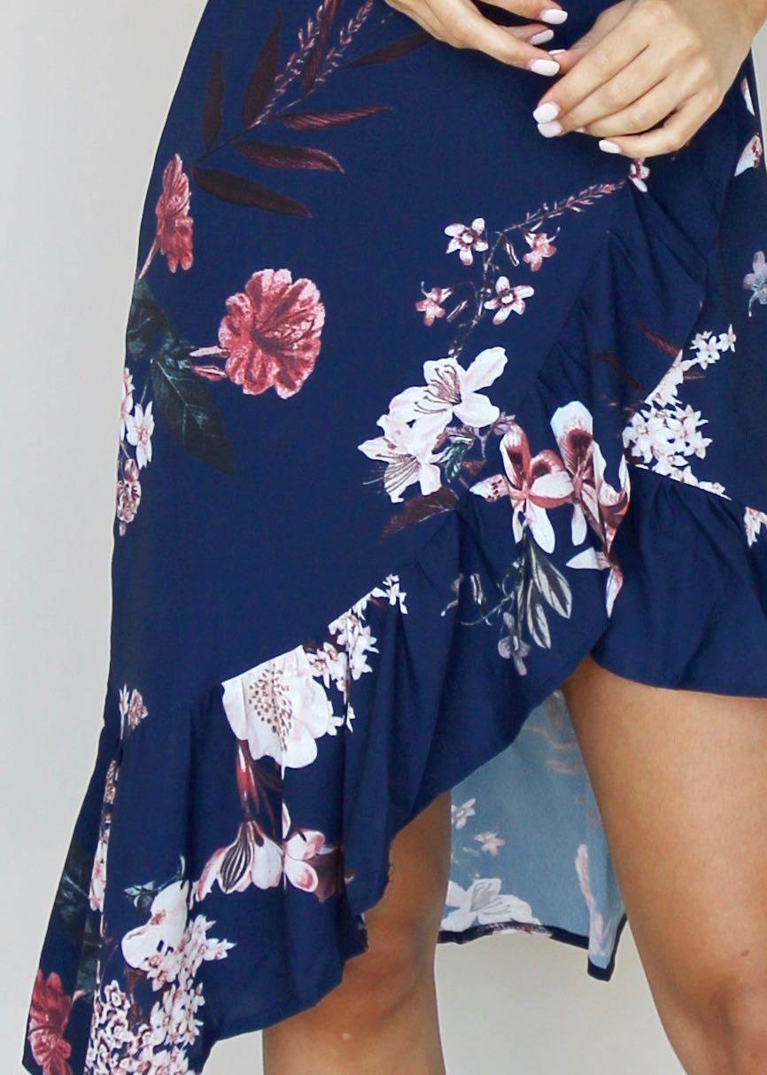 Plain Sight Dress - Navy Floral