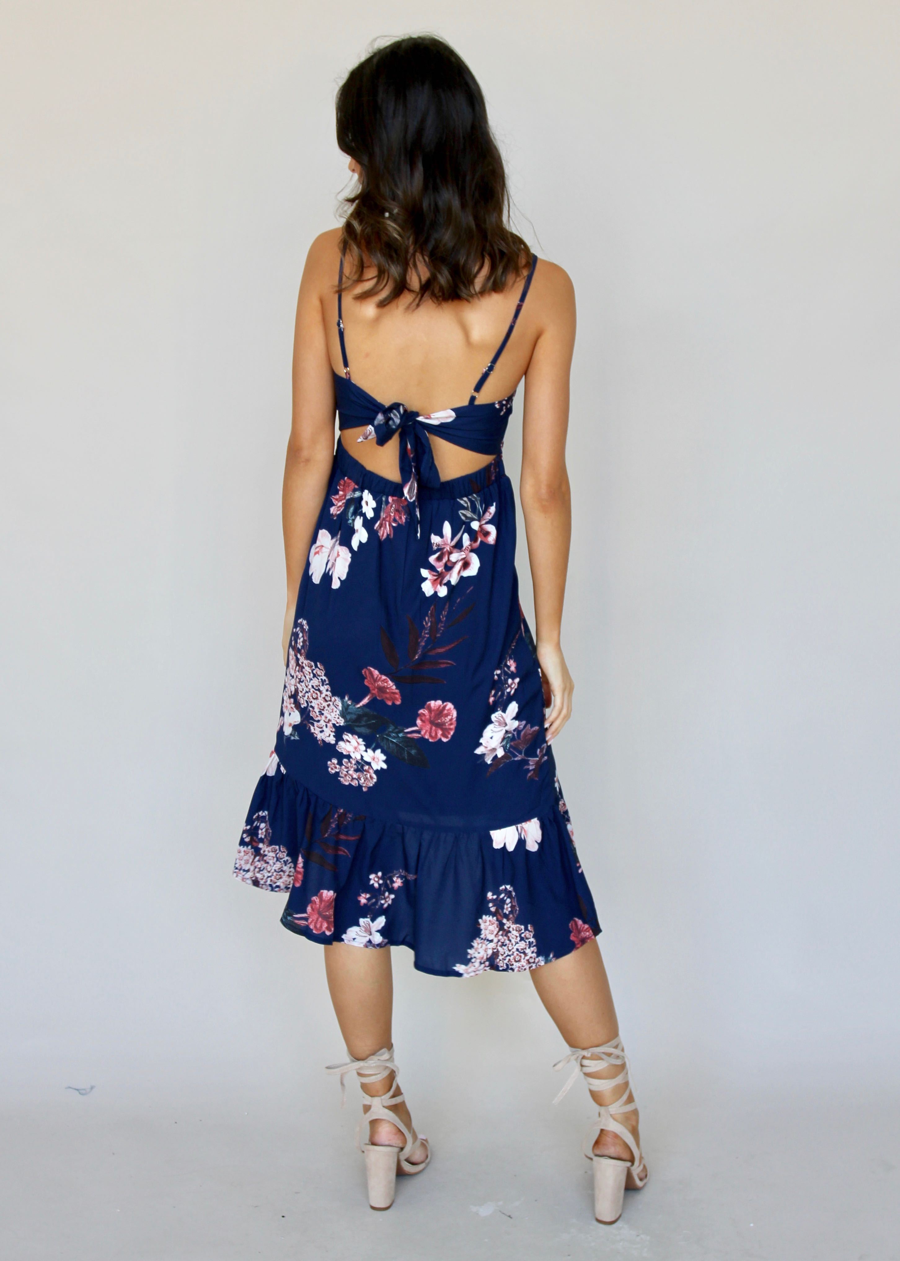 Plain Sight Dress - Navy Floral