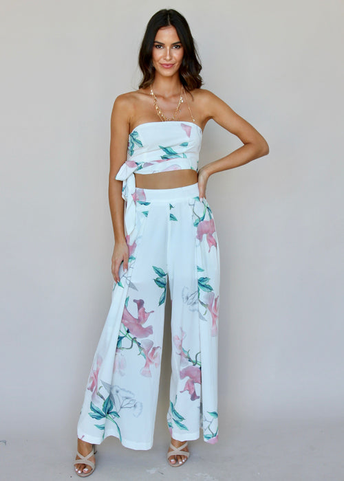 Above Your Love 2-Piece Set - White Tropical