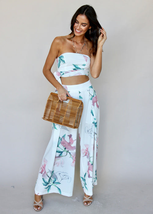 Above Your Love 2-Piece Set - White Tropical