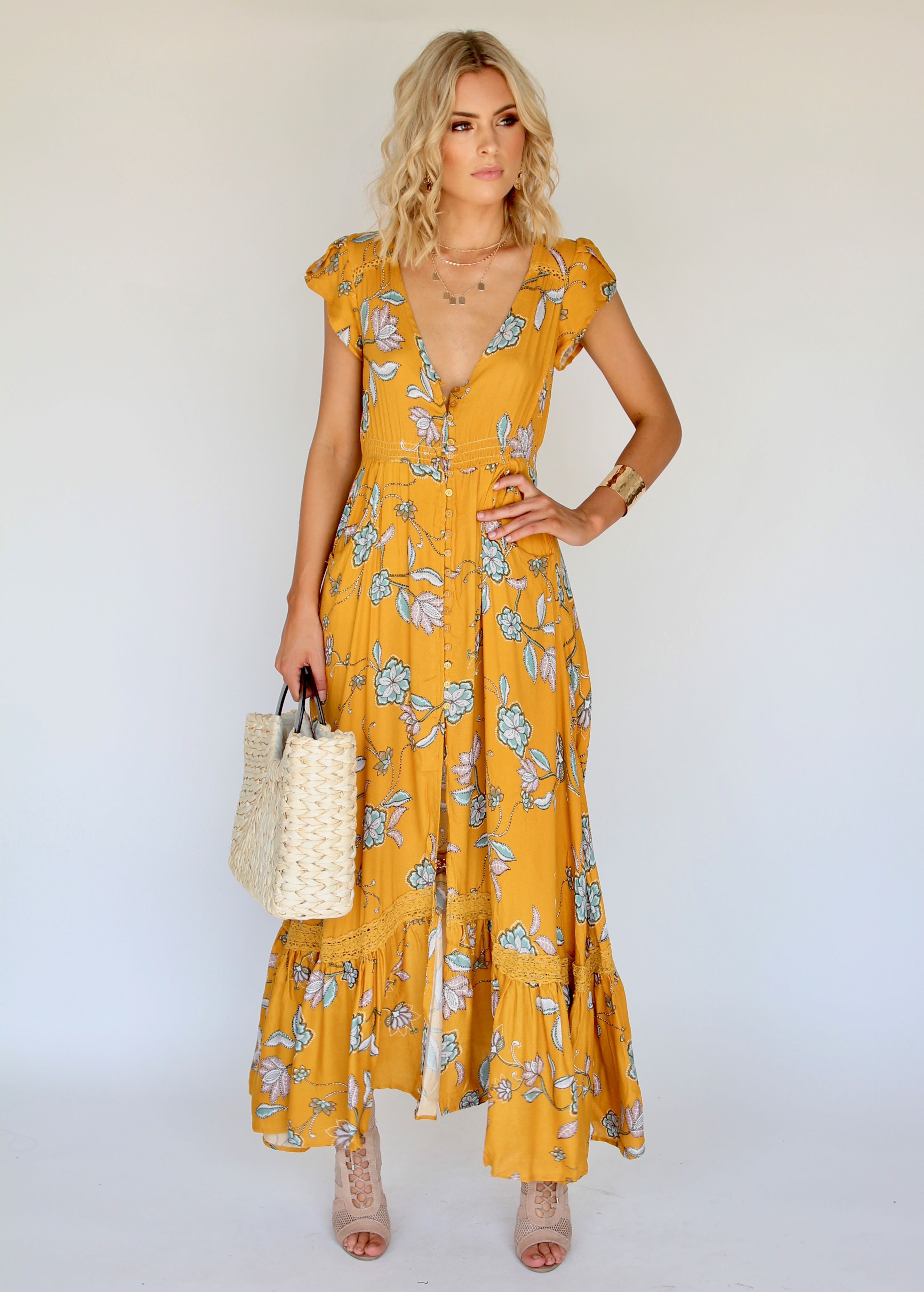 Carmen Maxi Dress - Sunny Daze