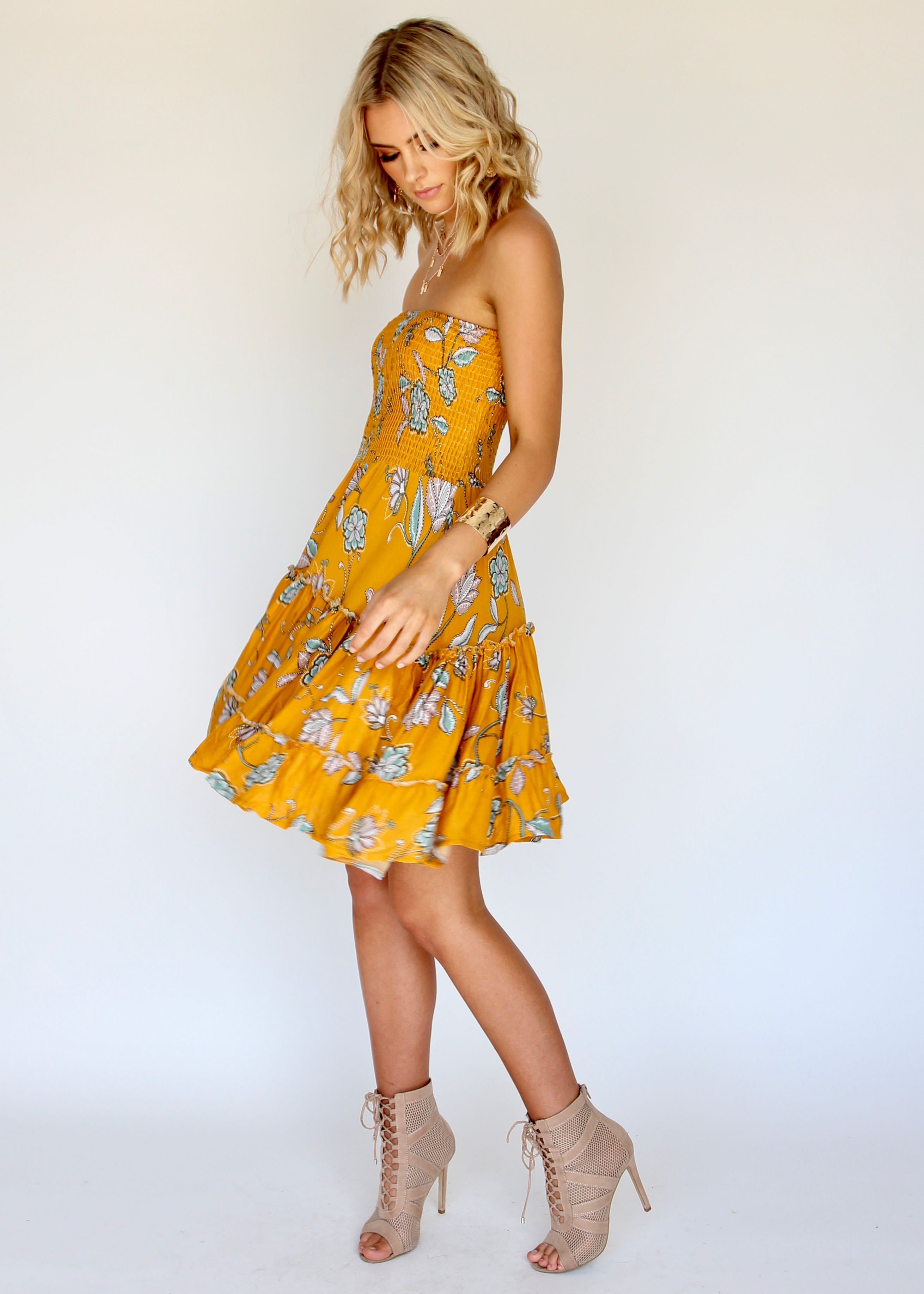 Salsa Strapless Mini Dress - Sunny Daze