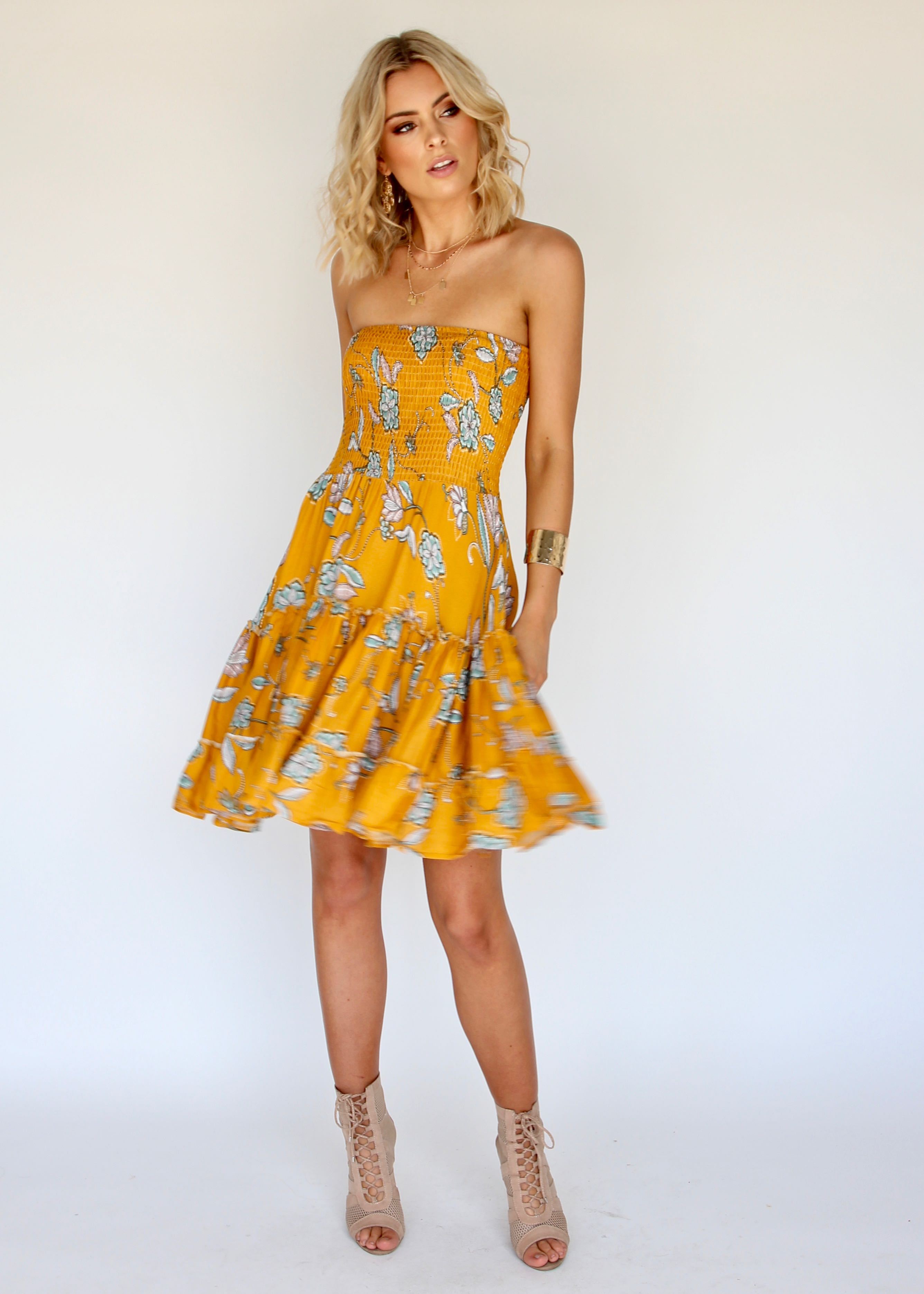 Salsa Strapless Mini Dress - Sunny Daze