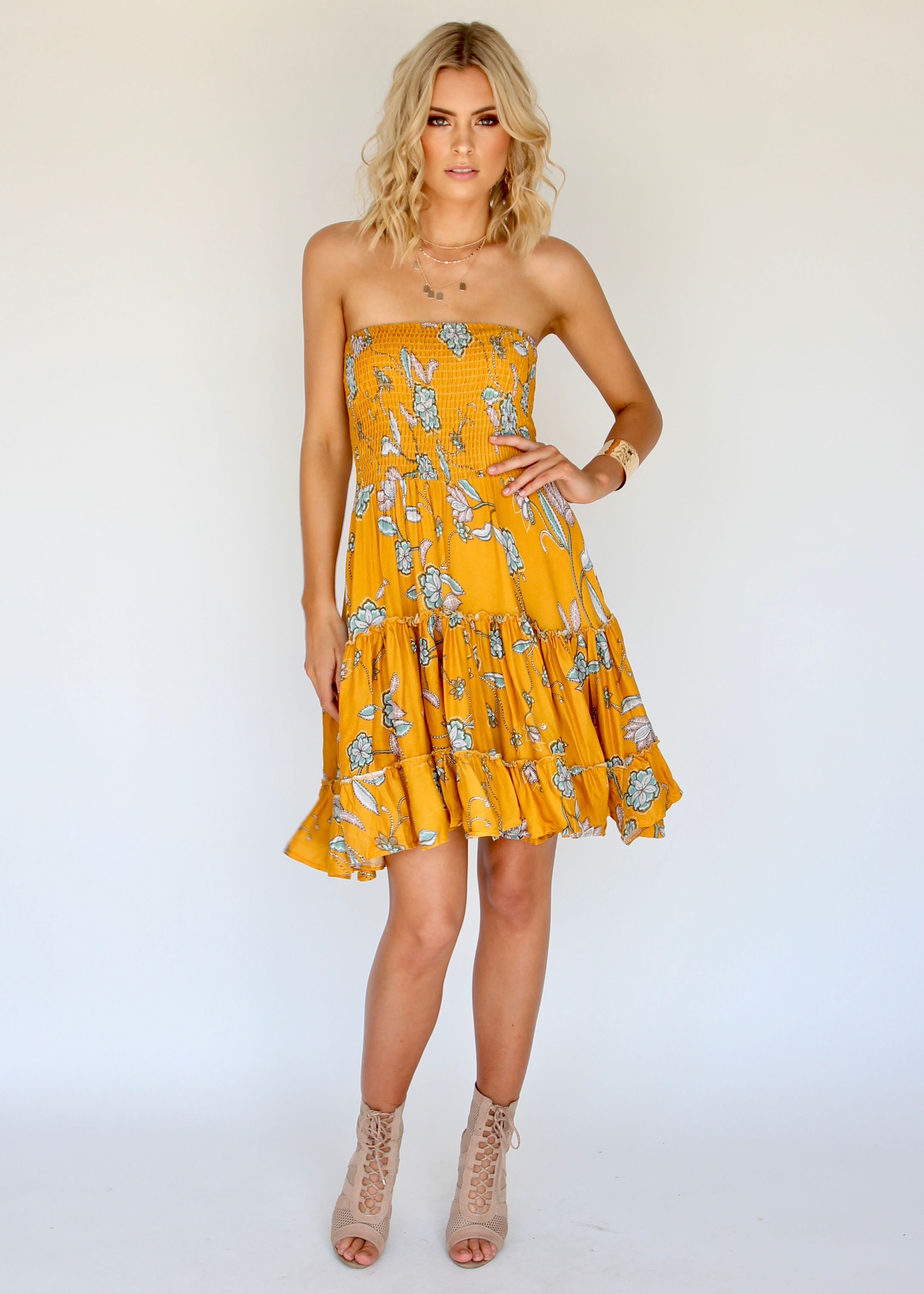 Salsa Strapless Mini Dress - Sunny Daze