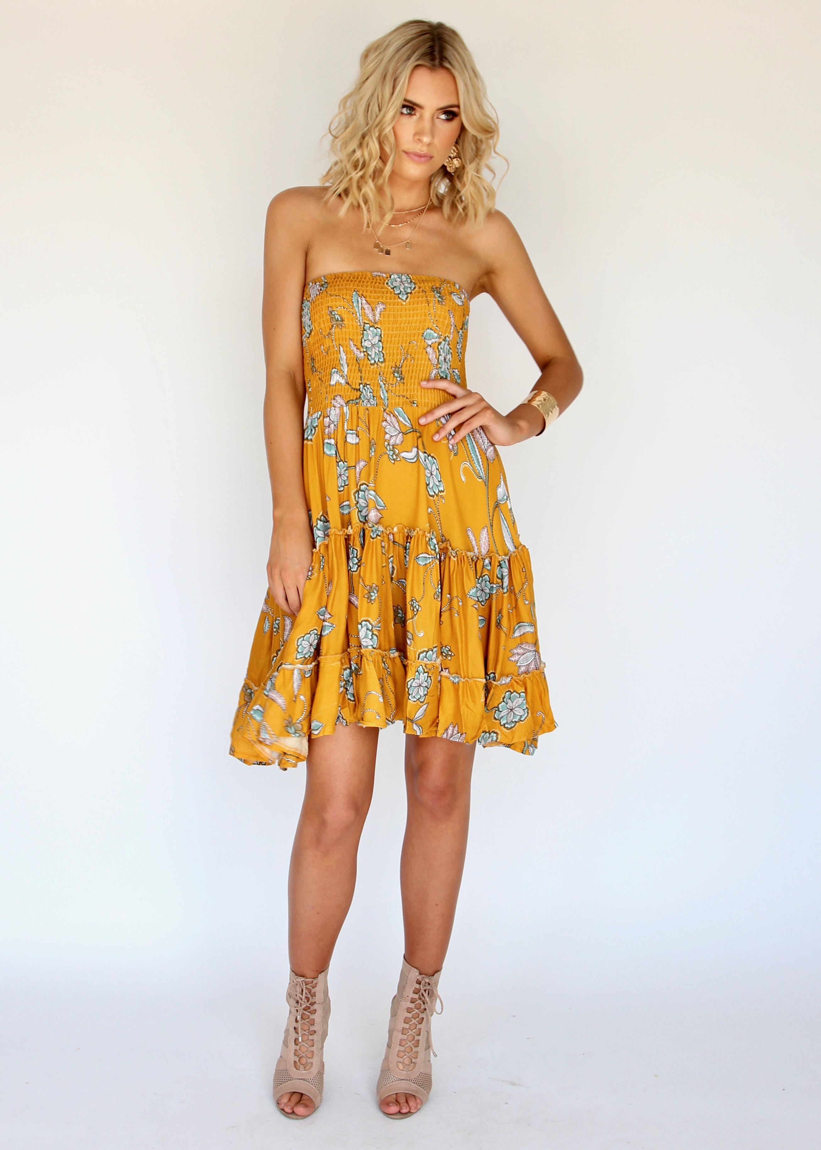 Salsa Strapless Mini Dress - Sunny Daze