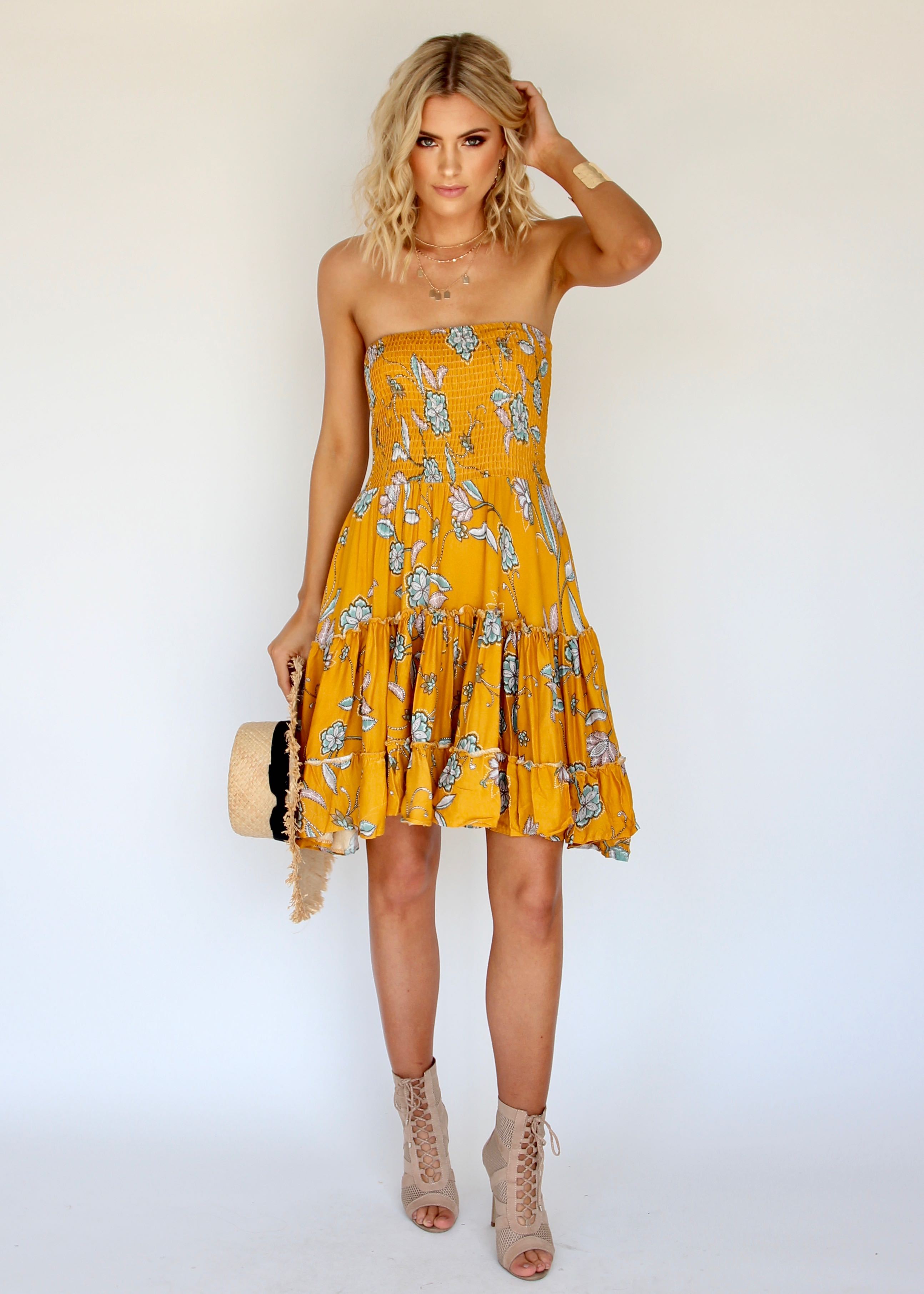 Salsa Strapless Mini Dress - Sunny Daze