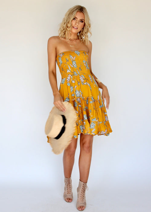 Salsa Strapless Mini Dress - Sunny Daze
