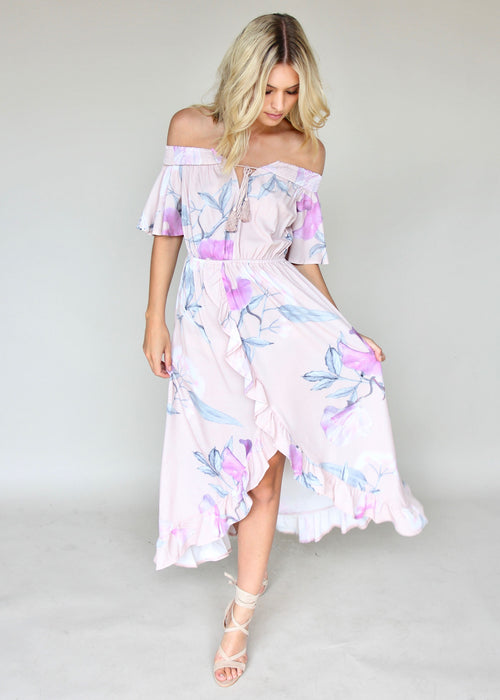 La Venus Off Shoulder Maxi Dress - Blossom