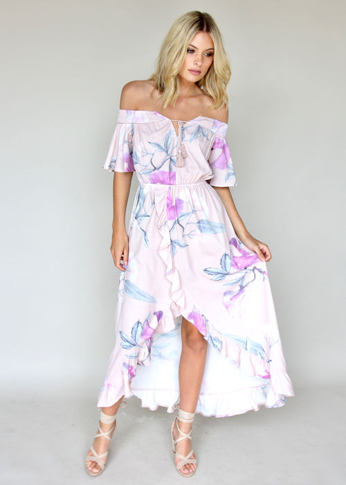 La Venus Off Shoulder Maxi Dress - Blossom