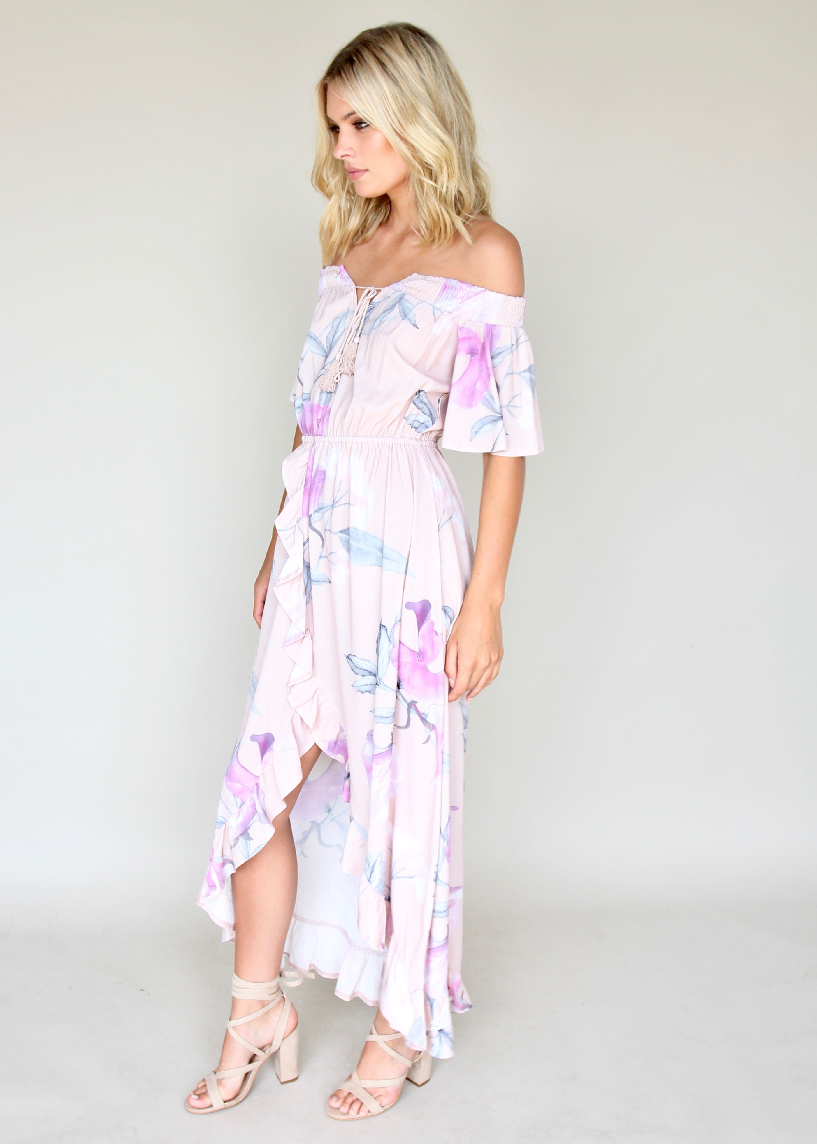 La Venus Off Shoulder Maxi Dress - Blossom