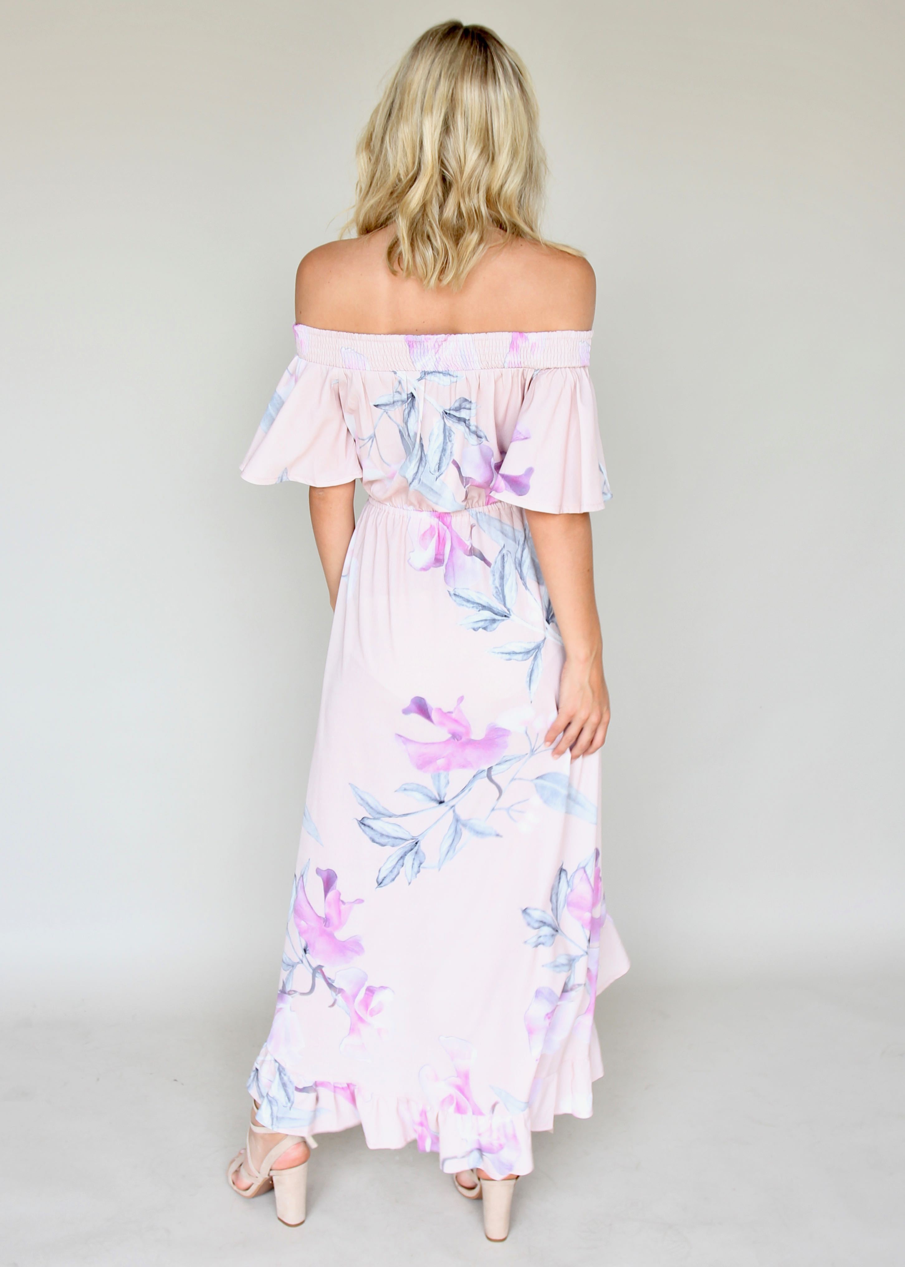 La Venus Off Shoulder Maxi Dress - Blossom