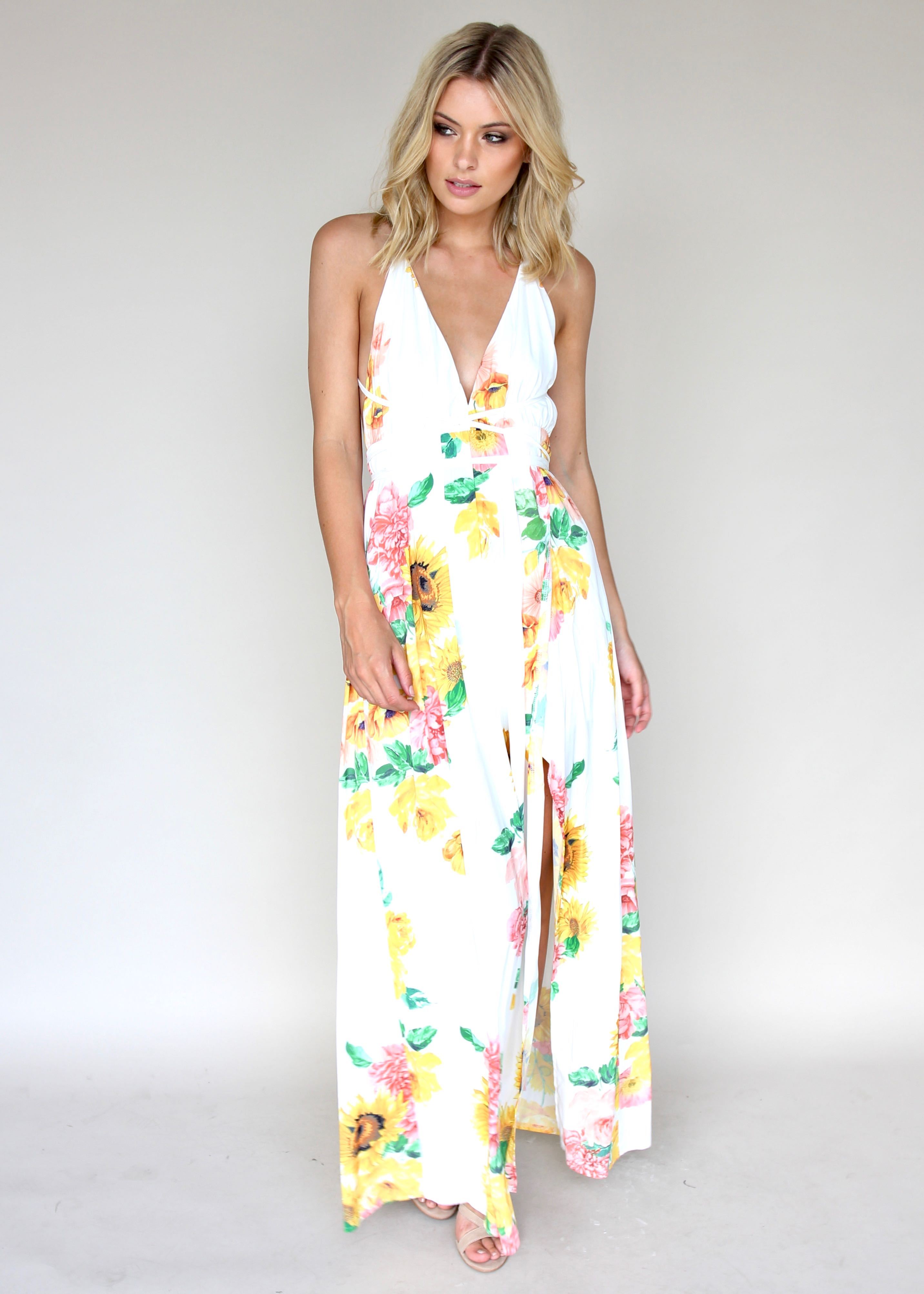 Karmen Halter Maxi Dress - Sunflower