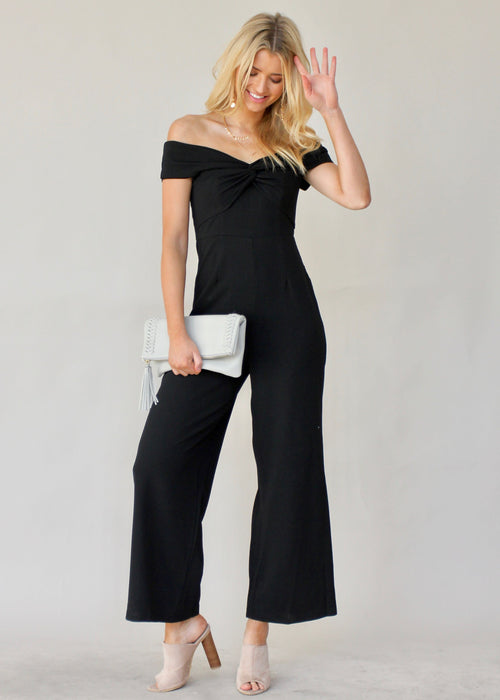 Romero Off Shoulder Pantsuit - Black
