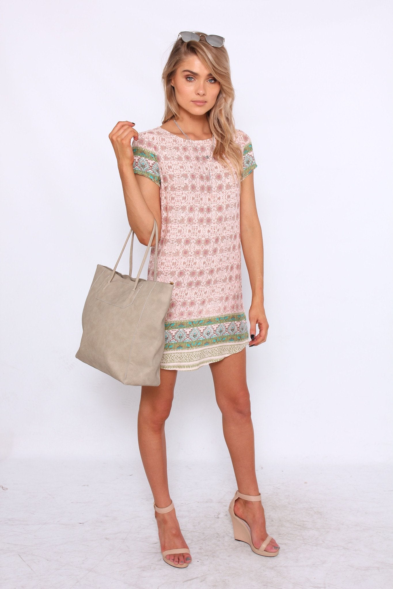 Acacia Tunic Dress - Pink Flower