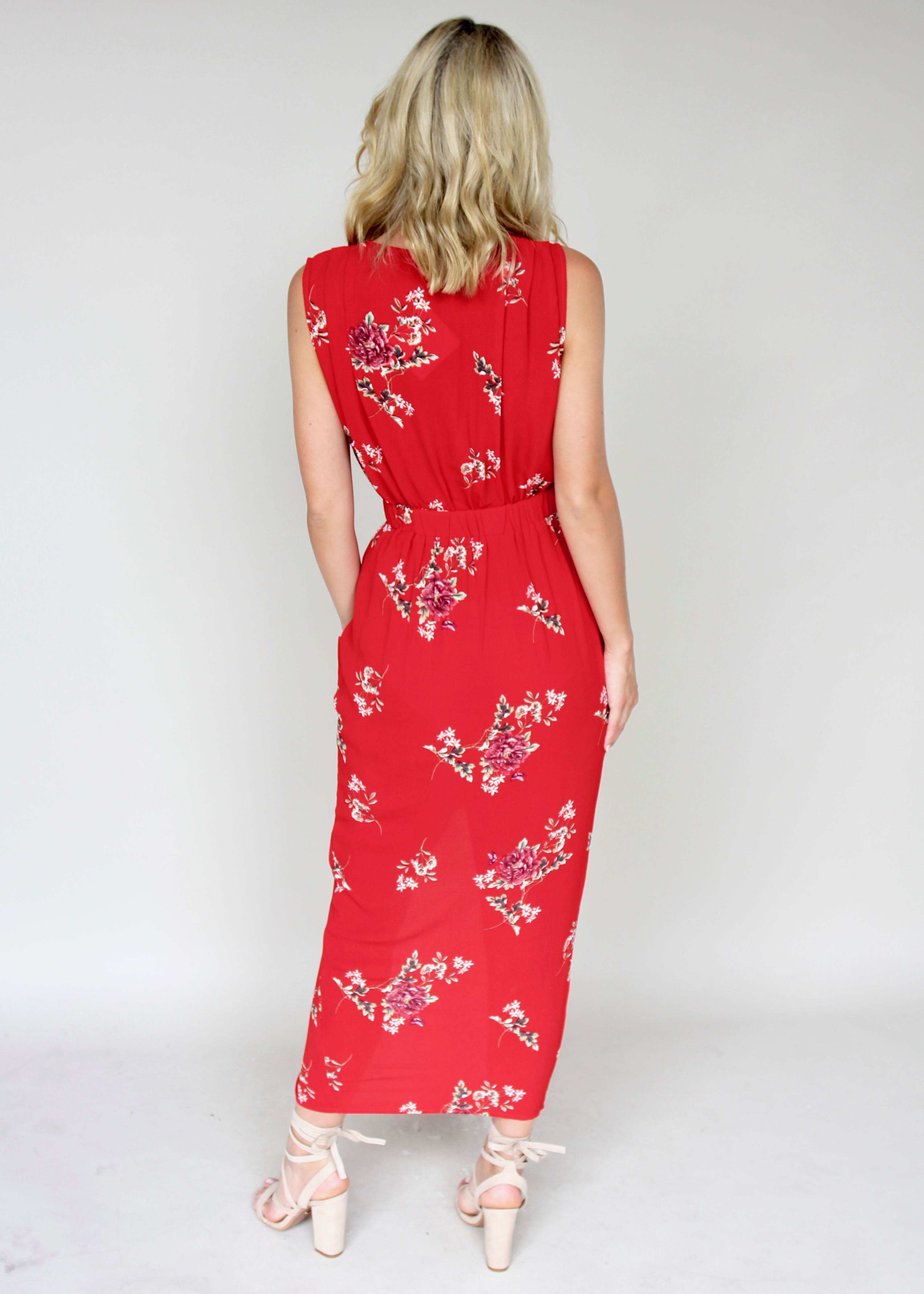 Catalina Zip Dress - Red Floral