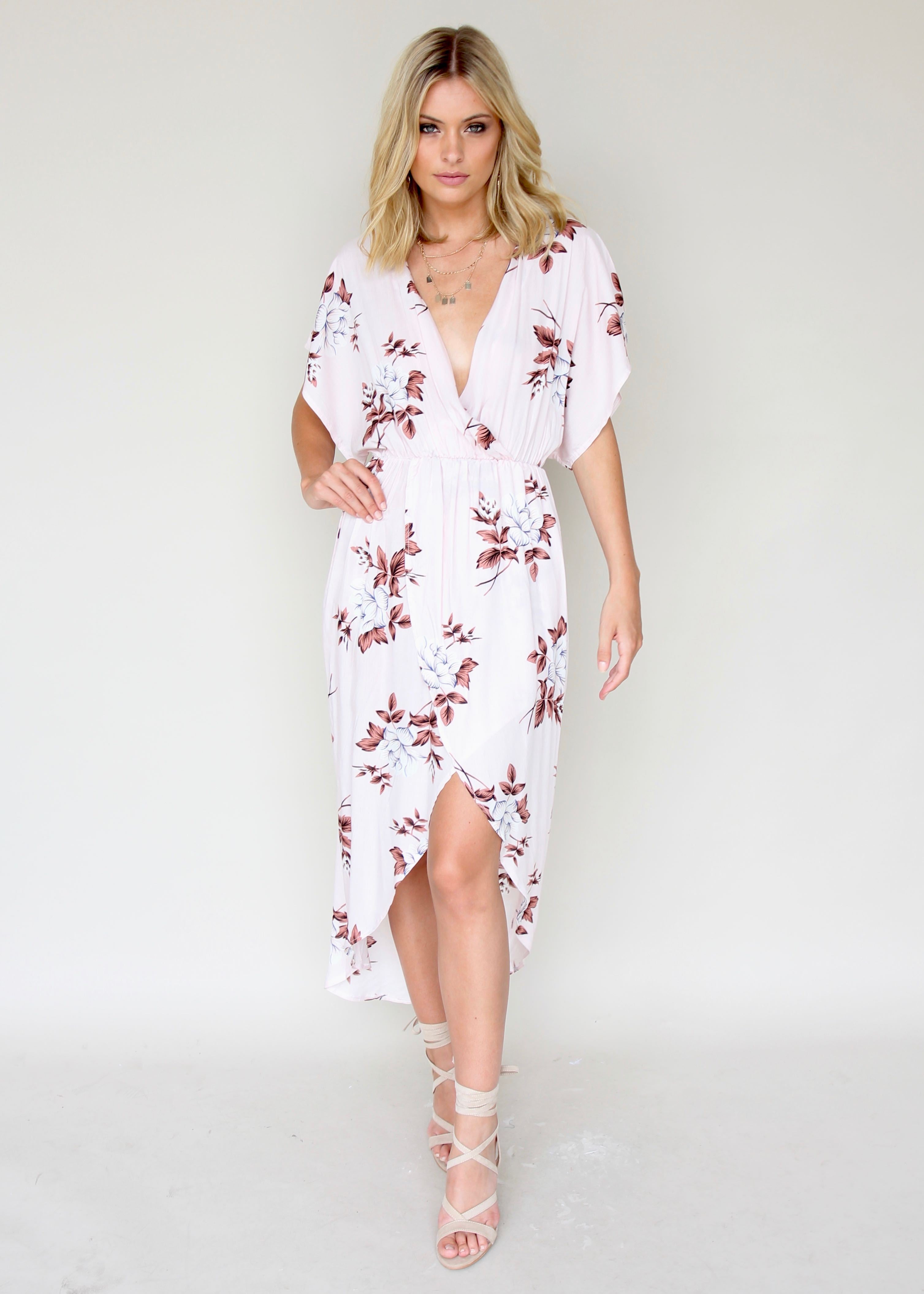 Desert Flower Midi Dress - Blush