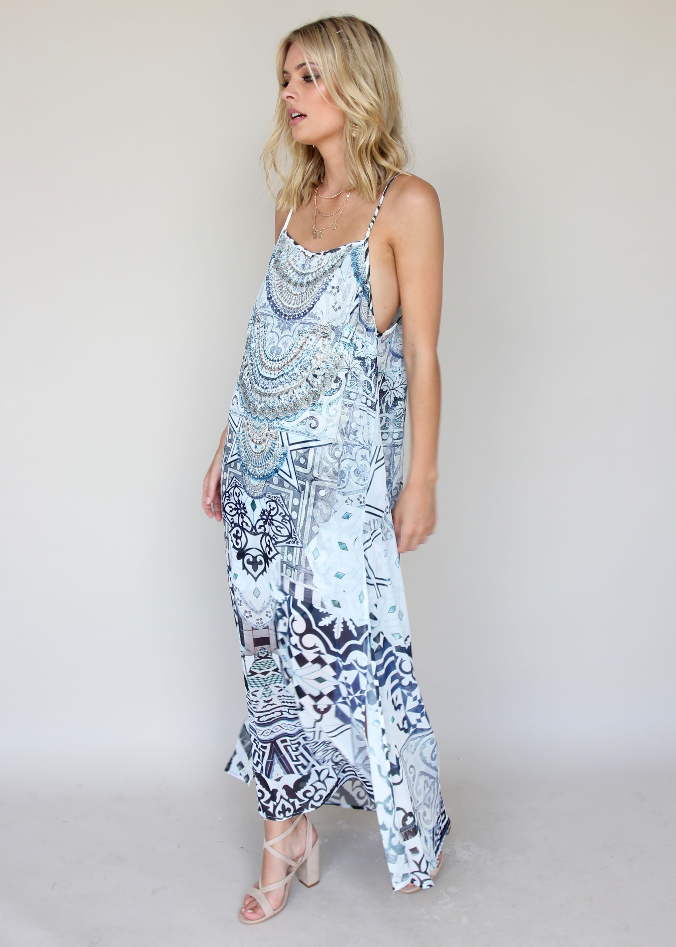 Lost Lotus Chiffon Maxi - Aquarius