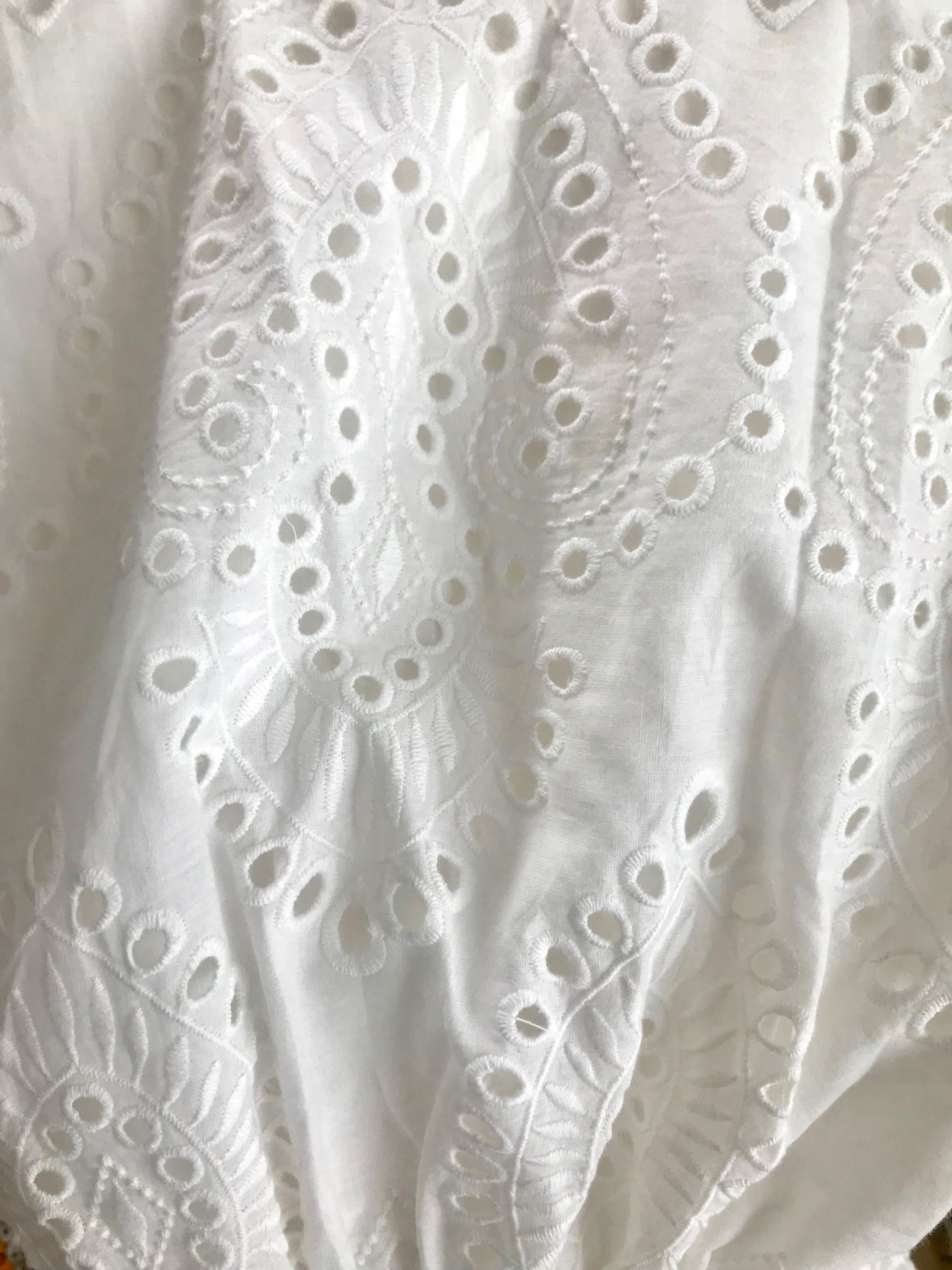 Crown Jewel Strapless Dress - White Embroidered