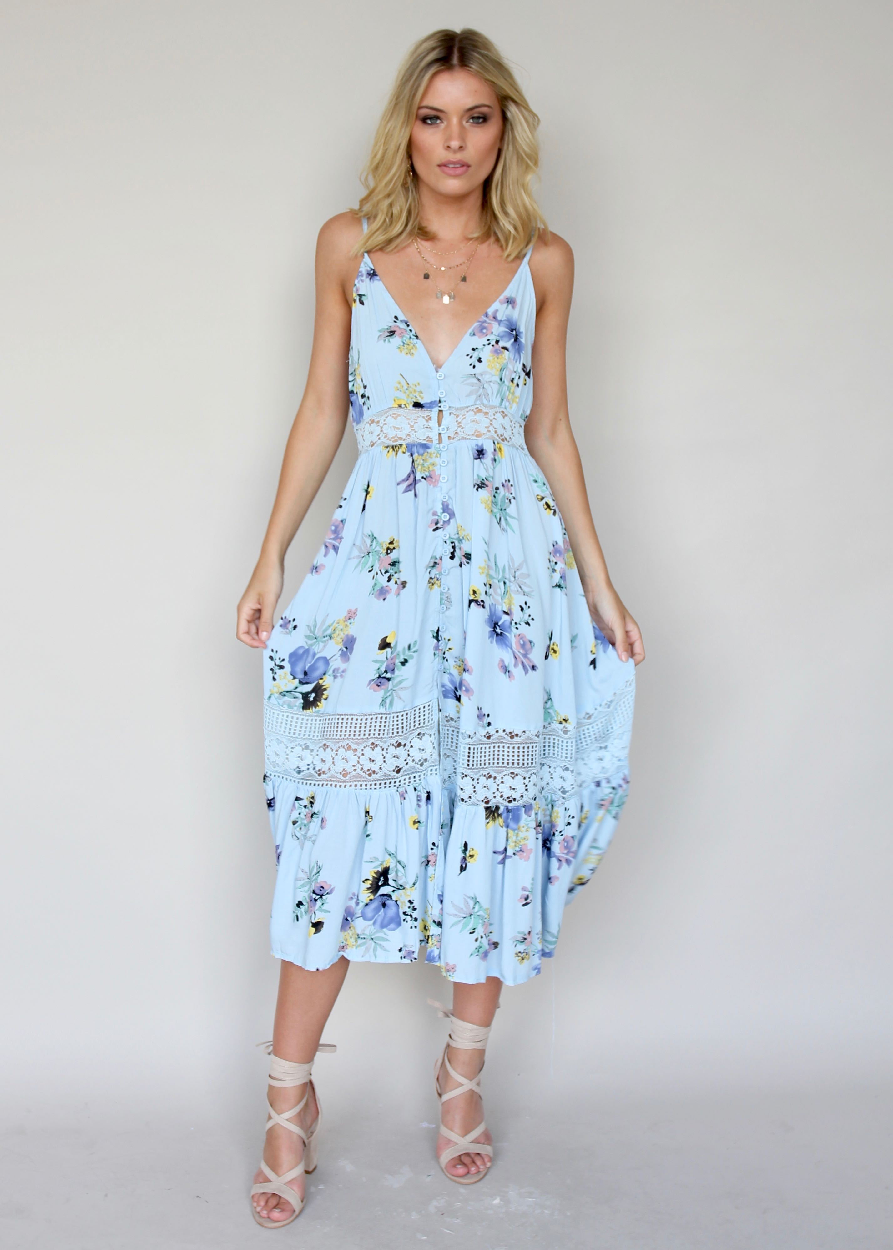About The Weekend Midi Dress - Light Blue