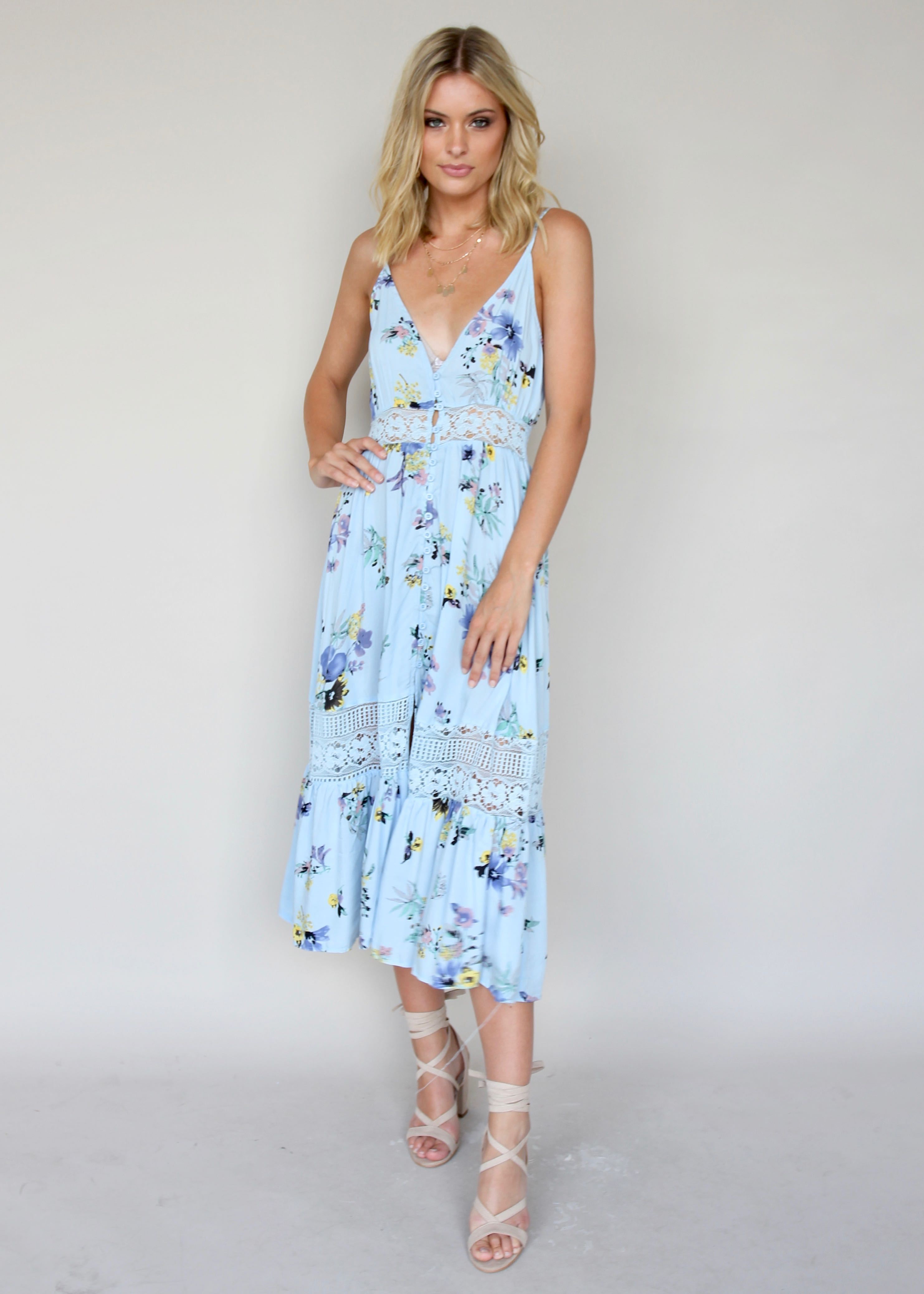 About The Weekend Midi Dress - Light Blue
