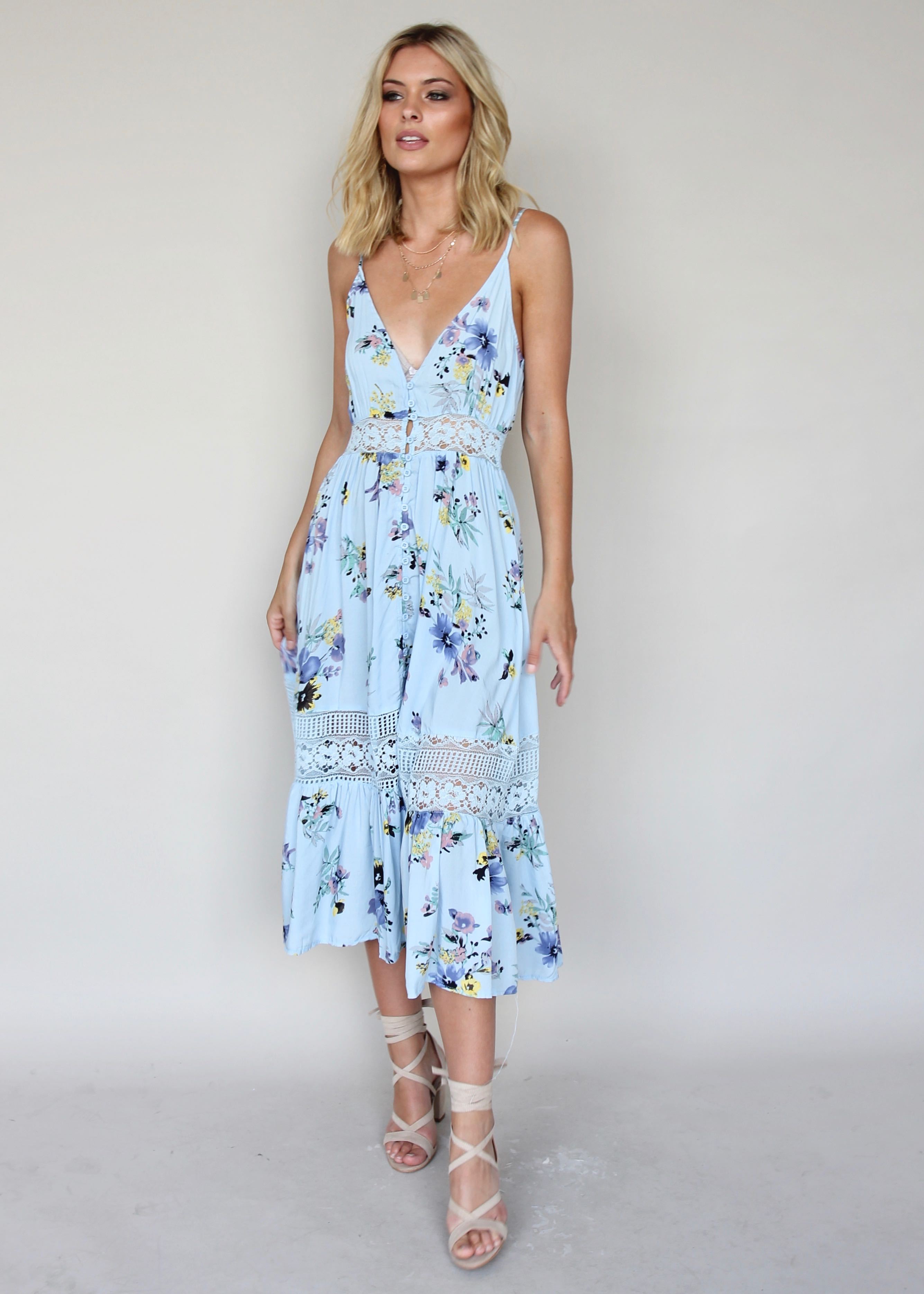 About The Weekend Midi Dress - Light Blue