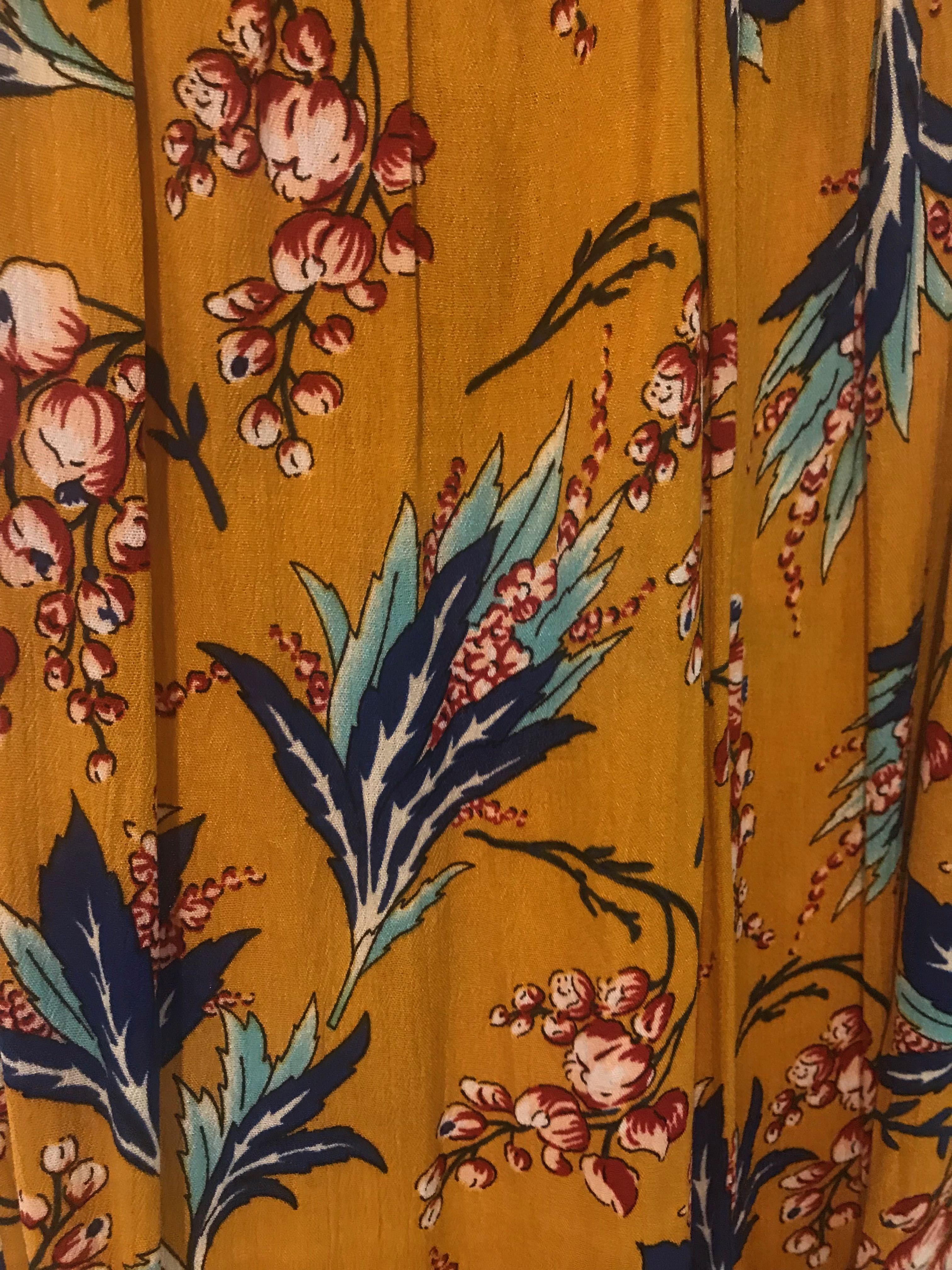 Found Simplicity Skirt - Mustard Floral