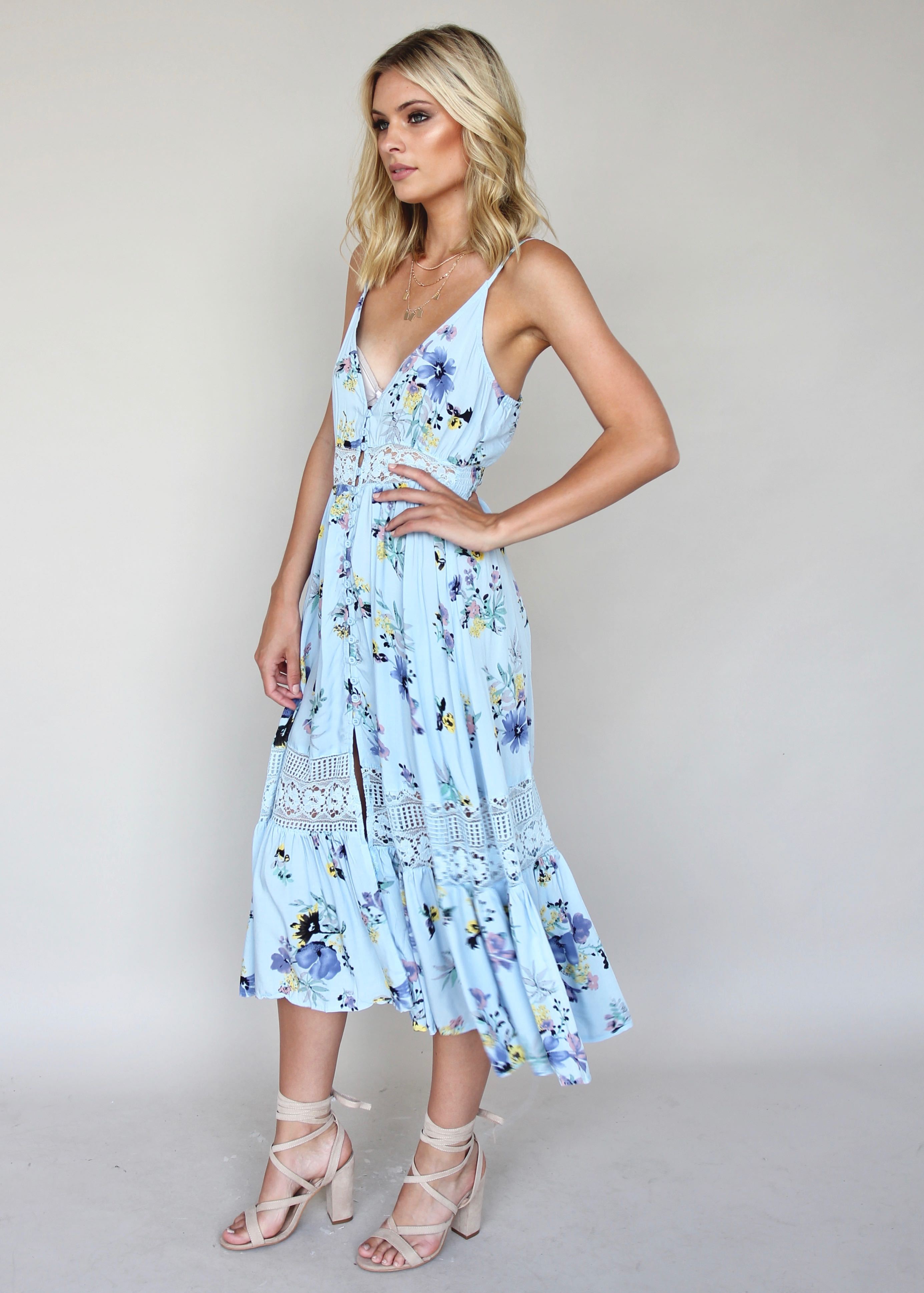 About The Weekend Midi Dress - Light Blue