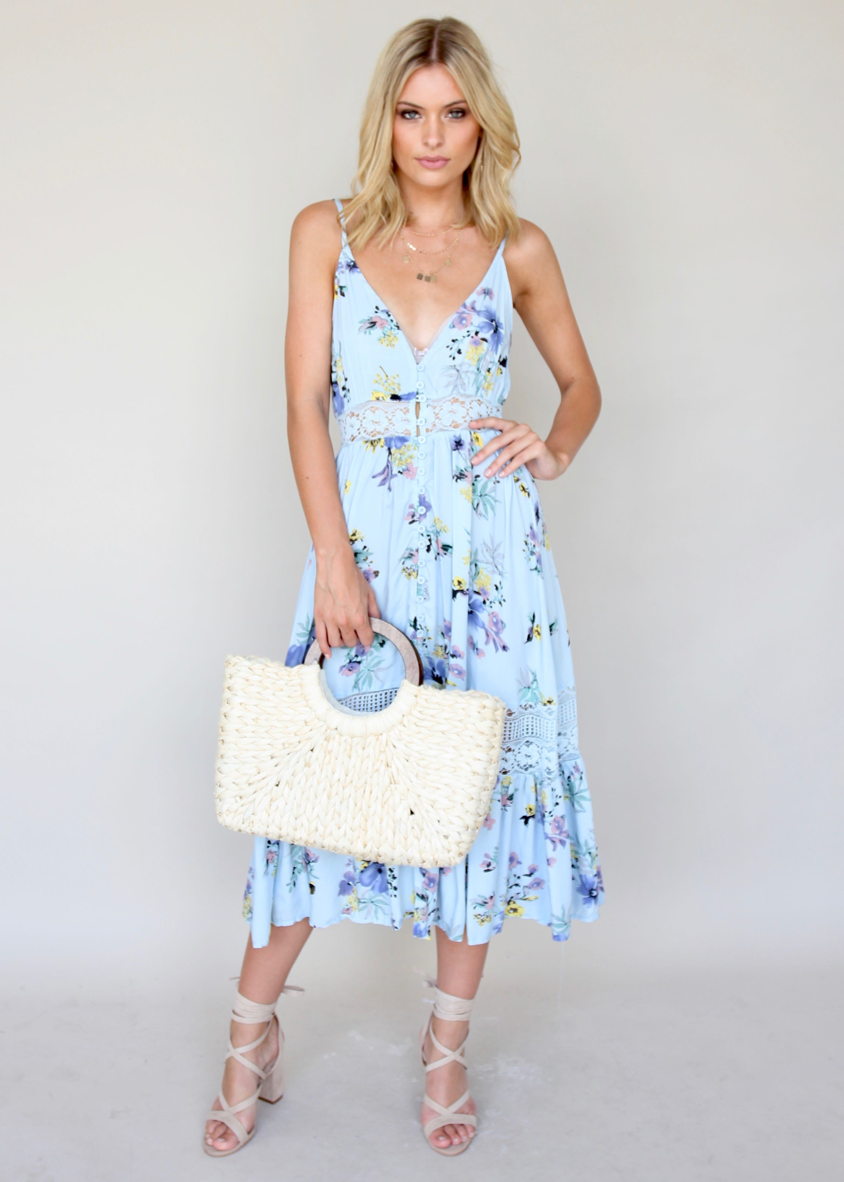 About The Weekend Midi Dress - Light Blue