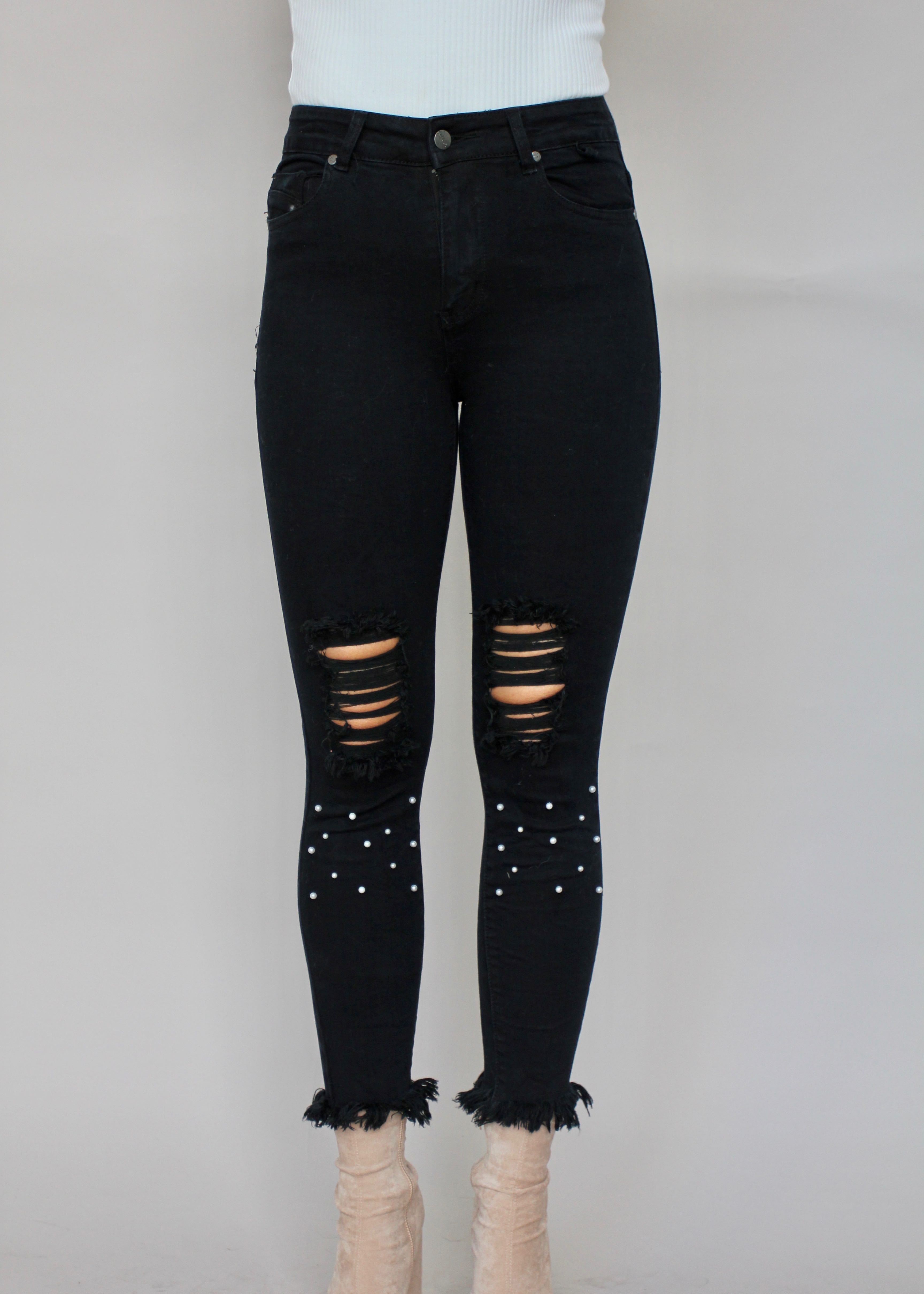 Night Love Pearl Jeans - Black