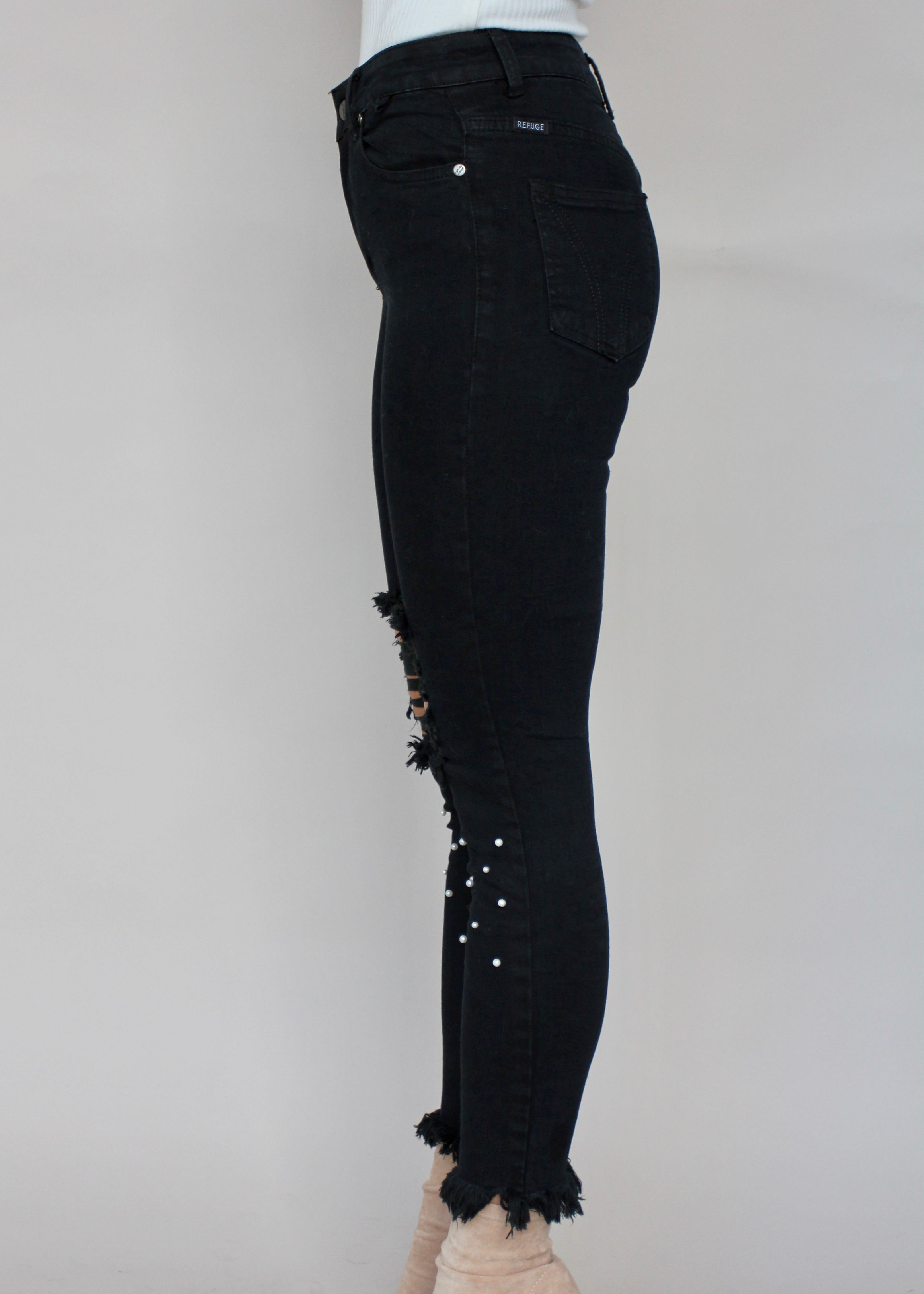 Night Love Pearl Jeans - Black
