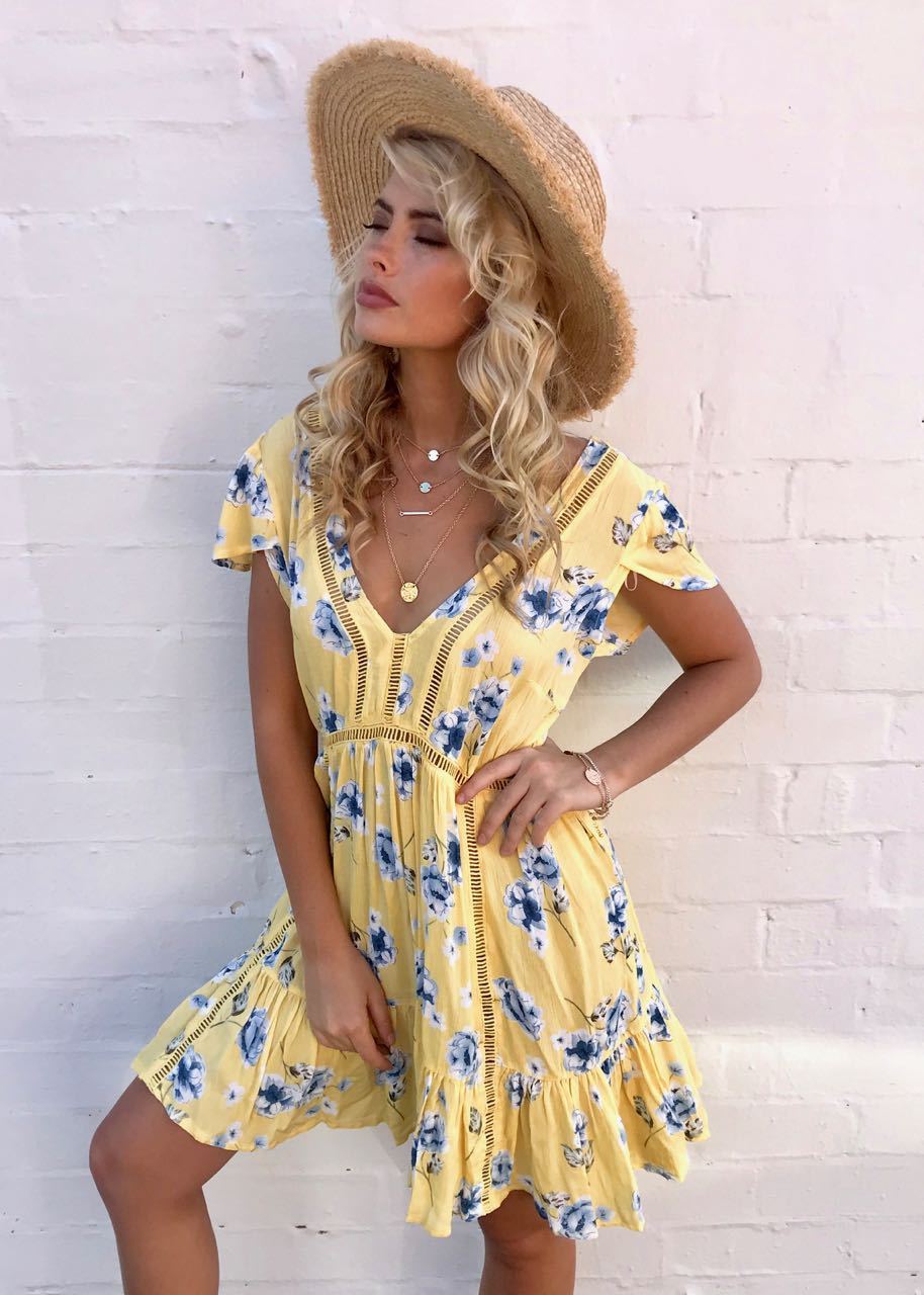 Somewhere In The Sky Dress - Sunglow