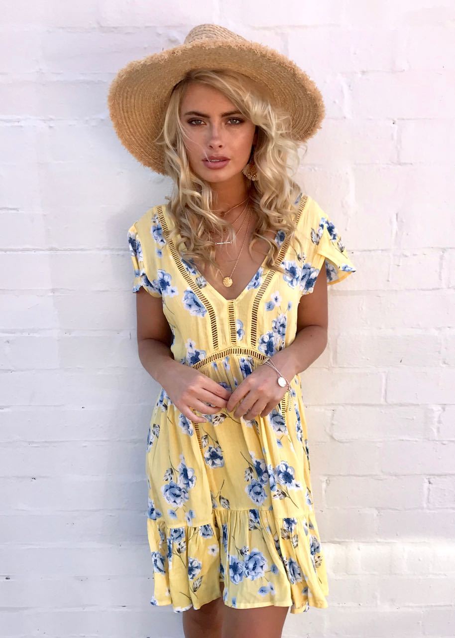 Somewhere In The Sky Dress - Sunglow