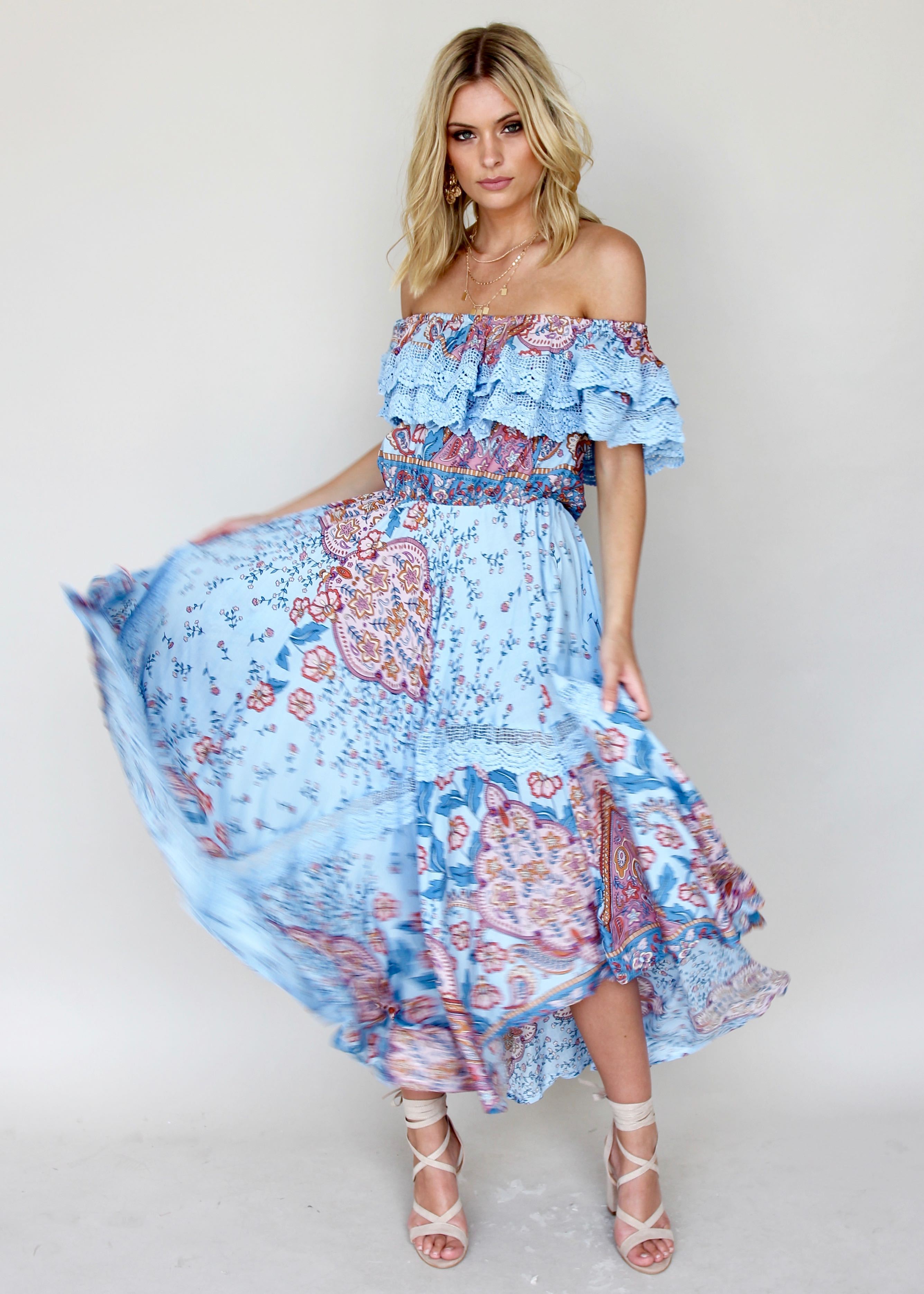 Positano Off Shoulder Maxi - Frankie