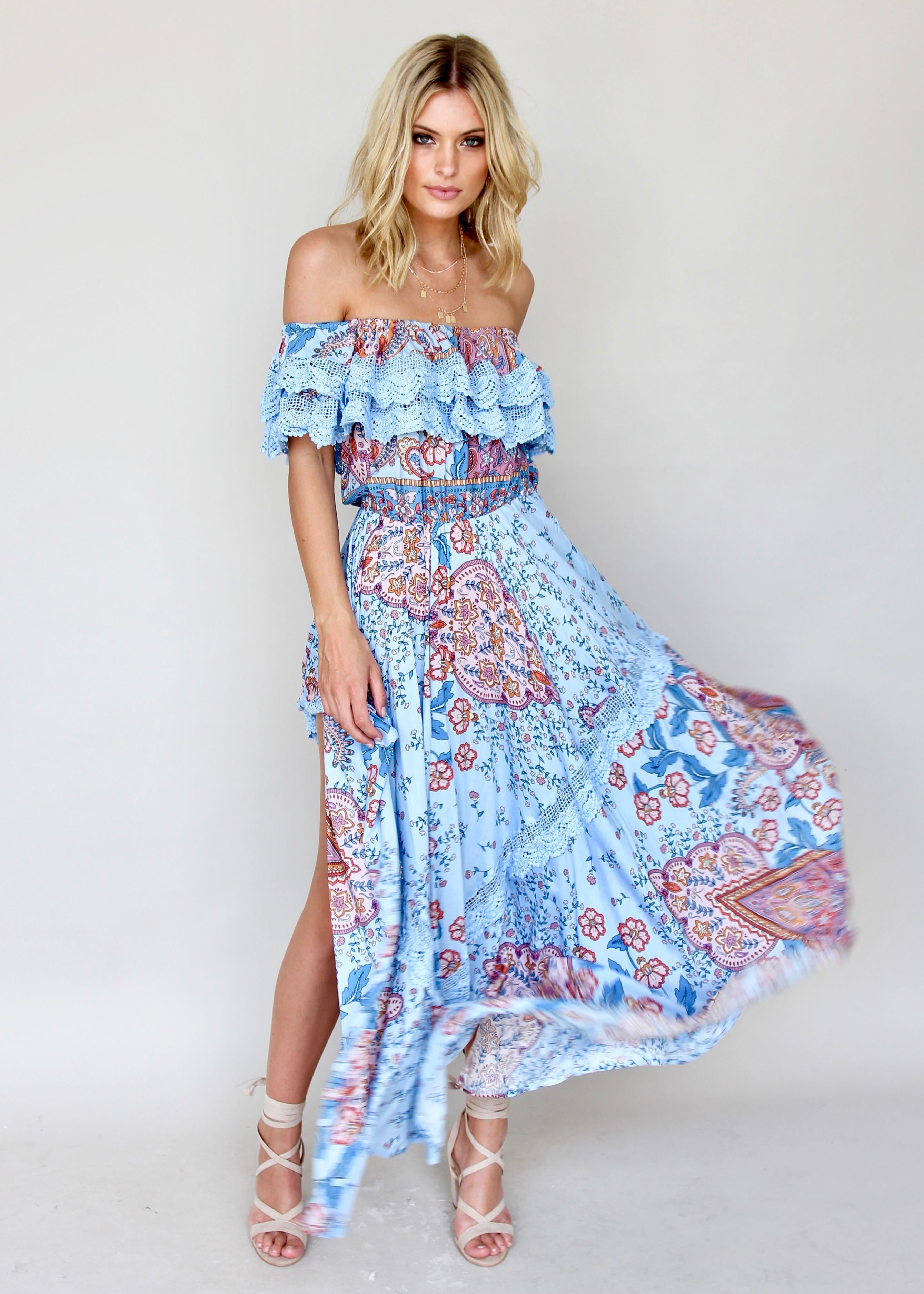 Positano Off Shoulder Maxi - Frankie